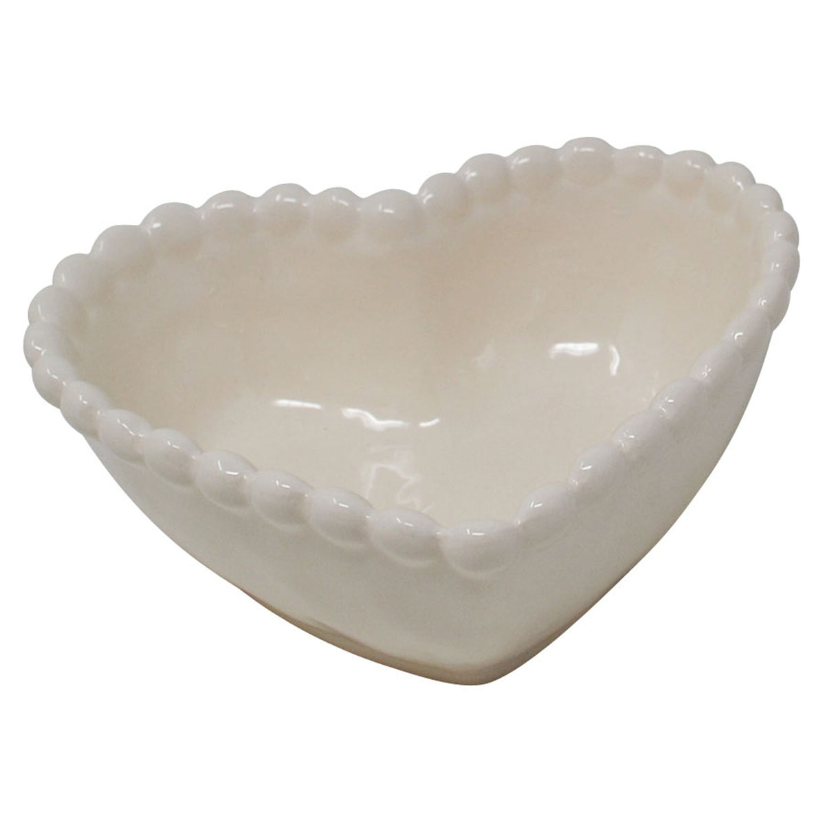 Grand bol en forme de cœur blanc, 5,90" x 6,29" x 1,96" (15 cm x 16 cm x 5 cm)
