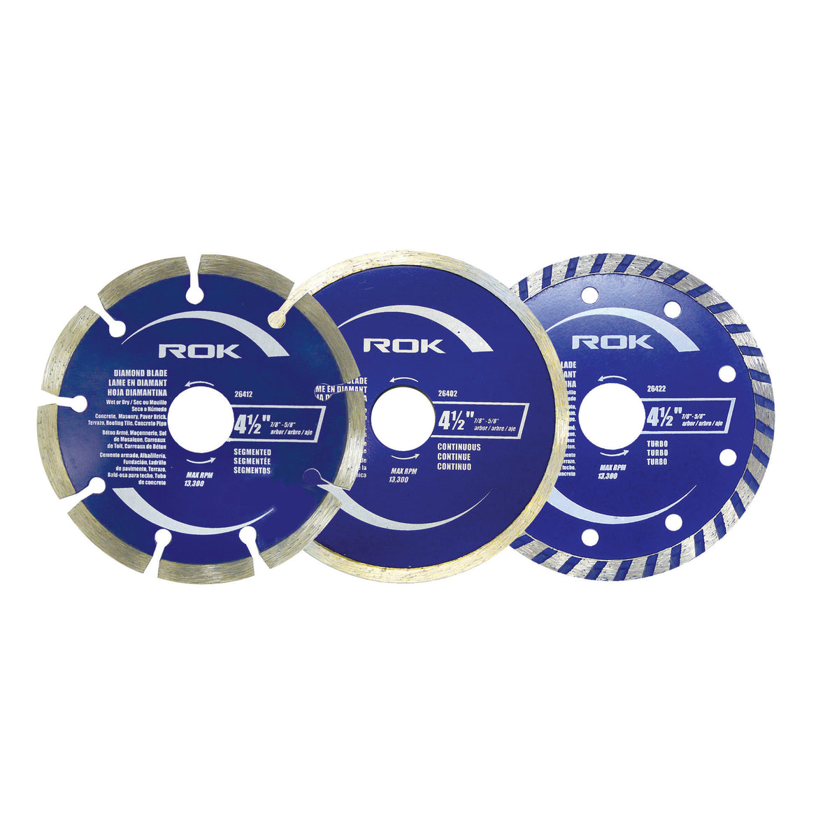 Jeu de lames en diamant, 4-1/2" (3 pièces)