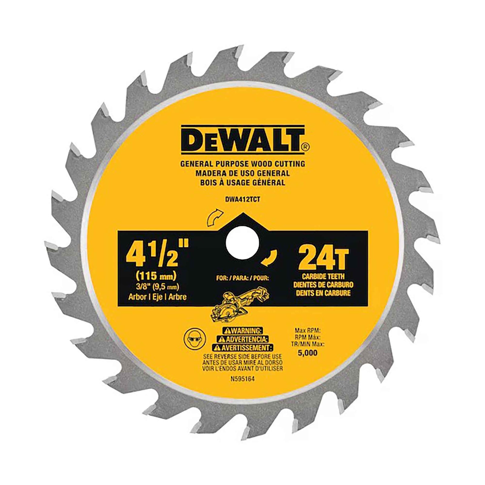 Lame de scie circulaire de 4-1/2'' pour DCS571B, 24 dents