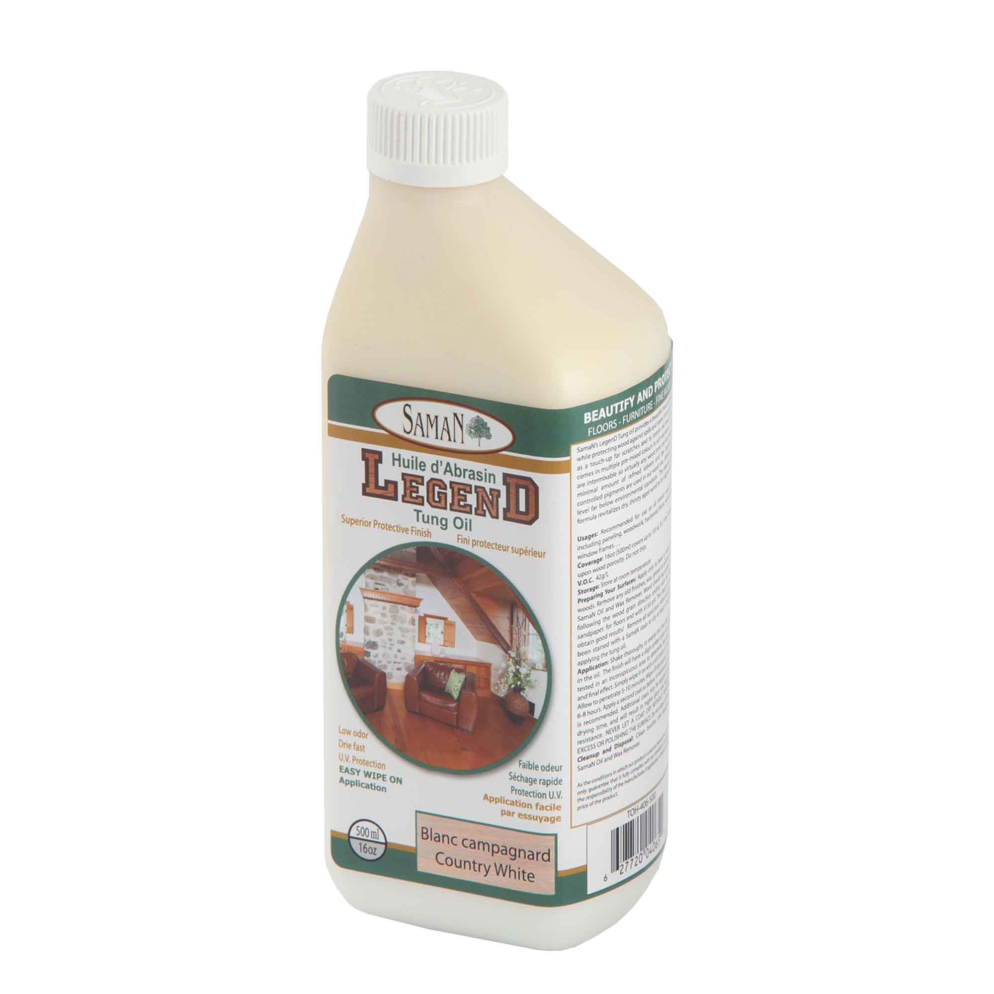 Huile protectrice d'Abrasin Blanc Campagnard, 500 ml