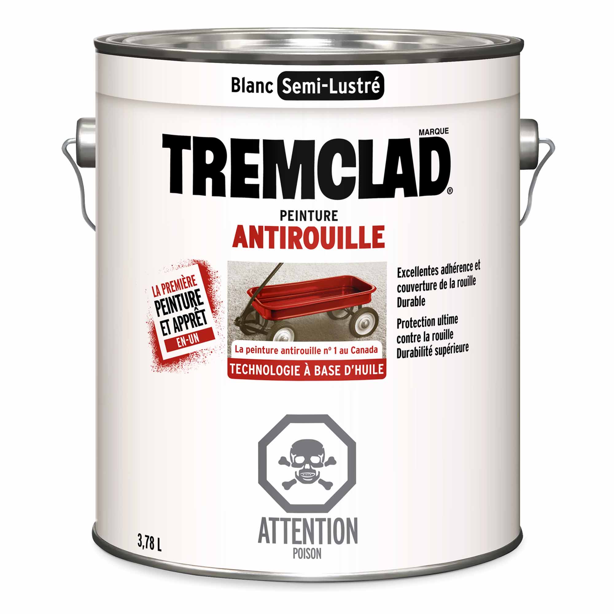 Tremclad peinture antirouille à base d'huile blanc semi-lustré, 3,78 L