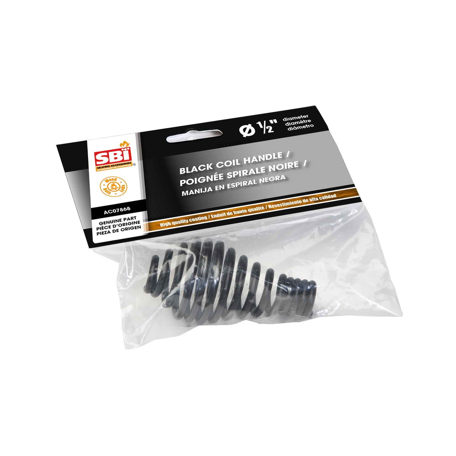 Poignée spirale de 1/2'', noire