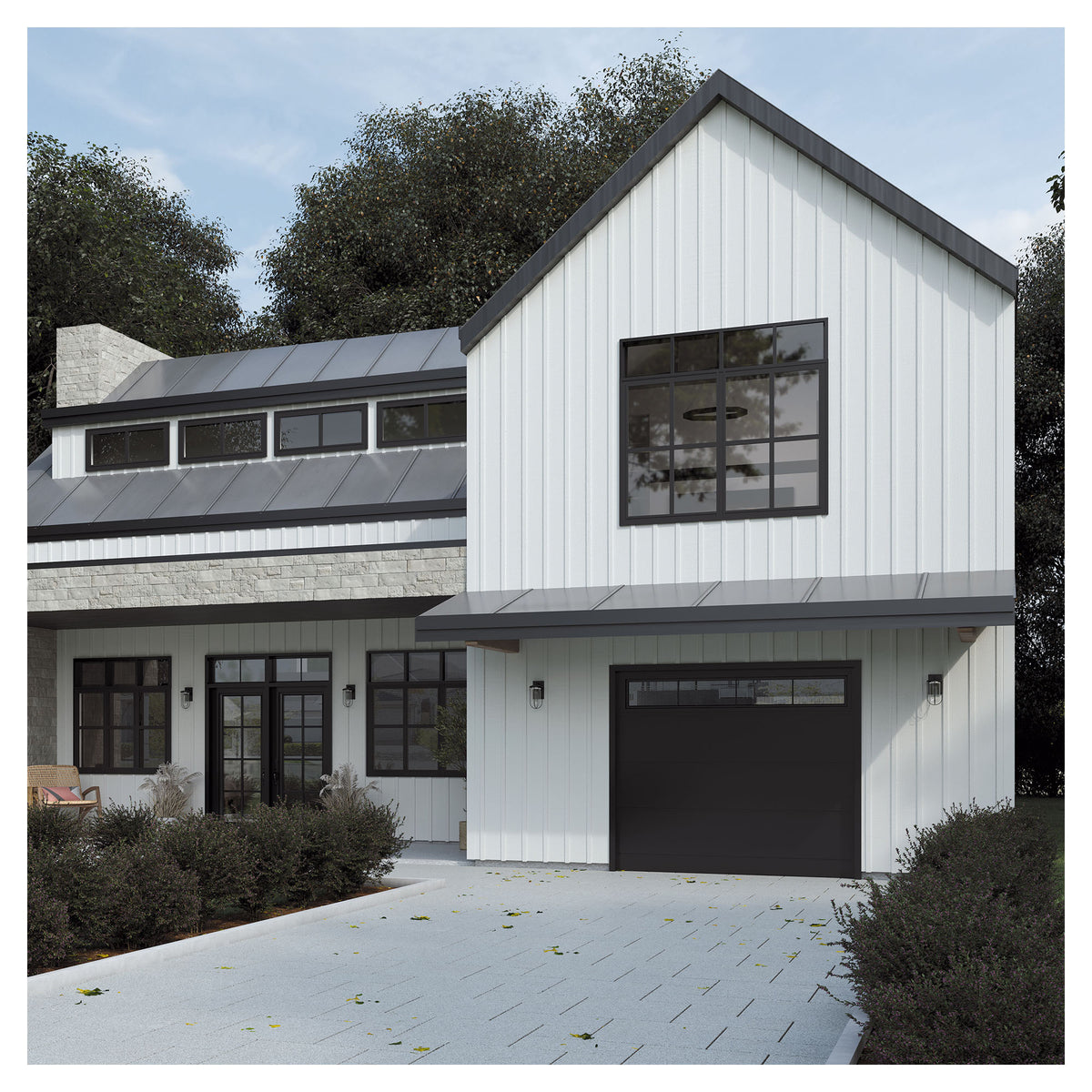 Planche de revêtement avec latte de 3/8" x 12" x 144", blanc (4 unités)