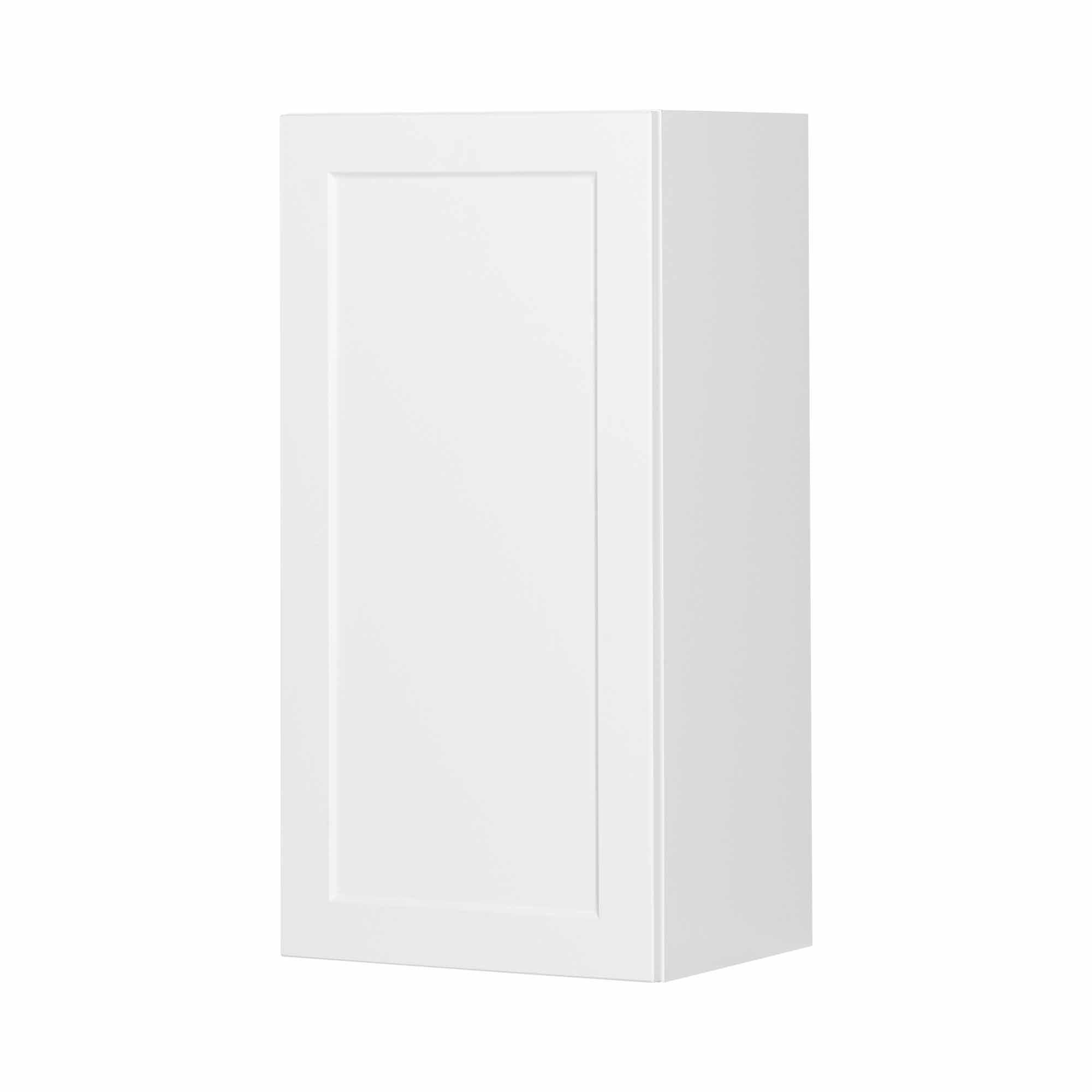 Module de haut d'armoire de cuisine de style Shaker en mélamine blanche avec 1 porte, 18"