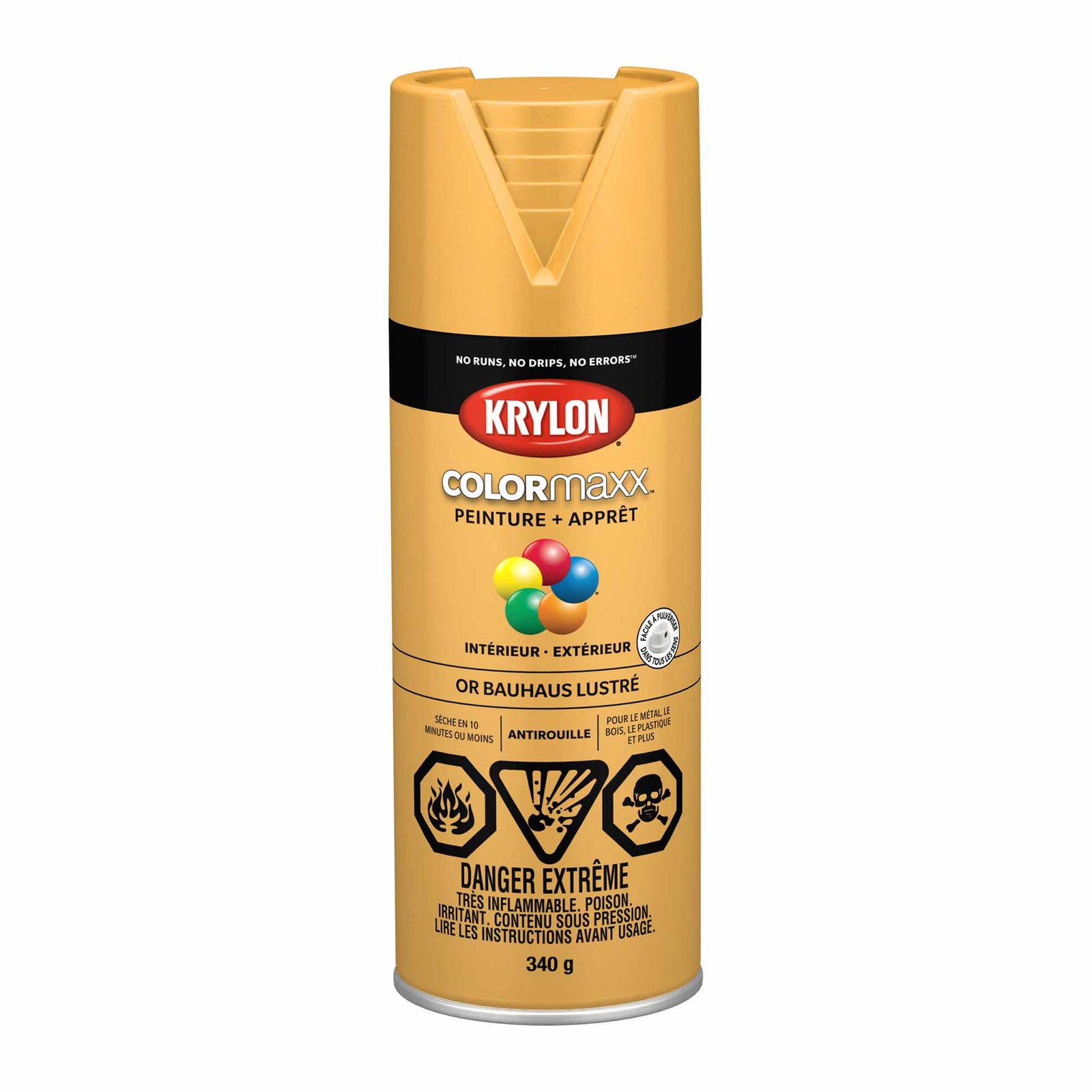 Krylon aérosol COLORMAXX peinture + apprêt or Bauhaus lustré, 340 g