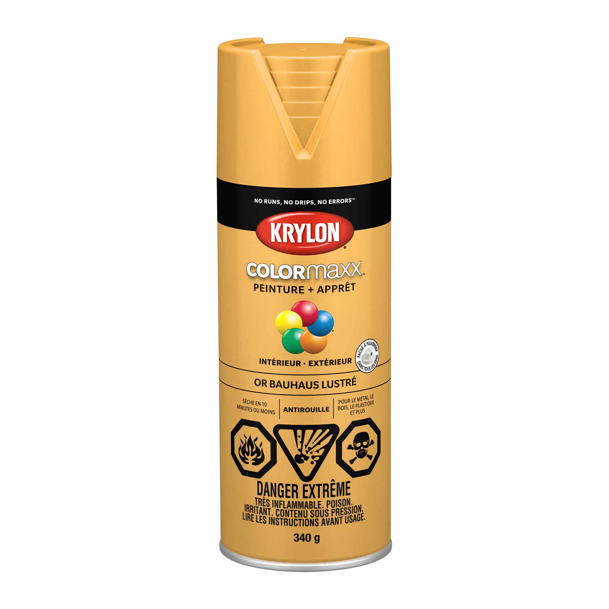 Krylon aérosol COLORMAXX peinture + apprêt or Bauhaus lustré, 340 g