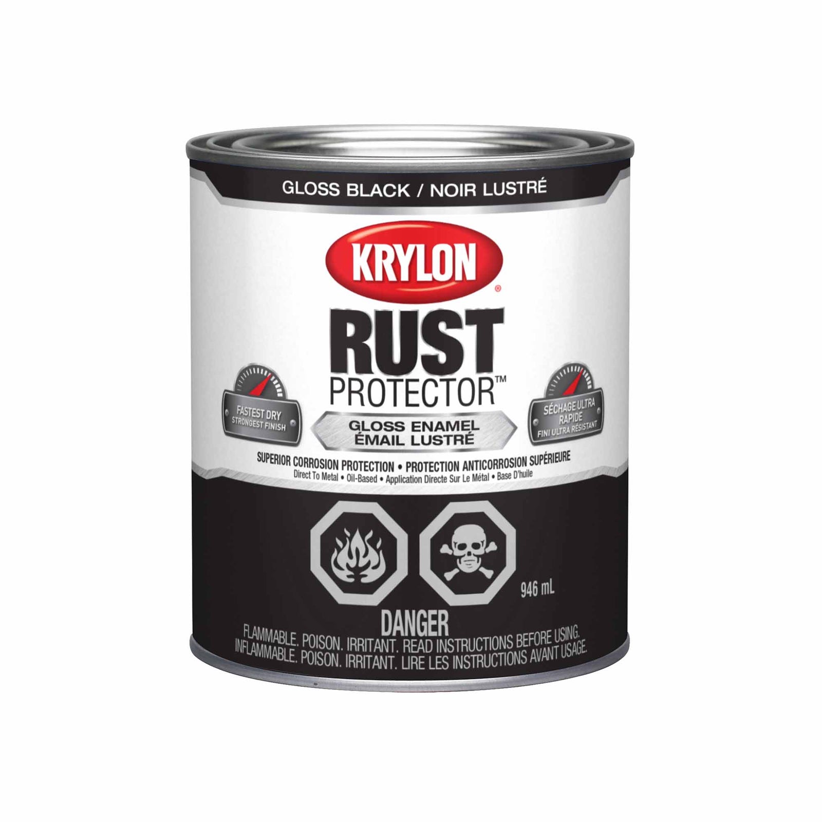 Krylon Rust Protector émail lustré noir, 946 ml