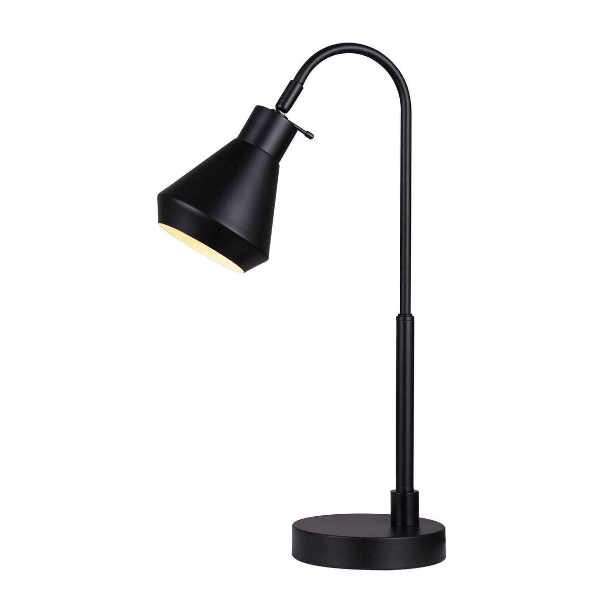 Lampe de table Byck à 1 lumière, noir mat