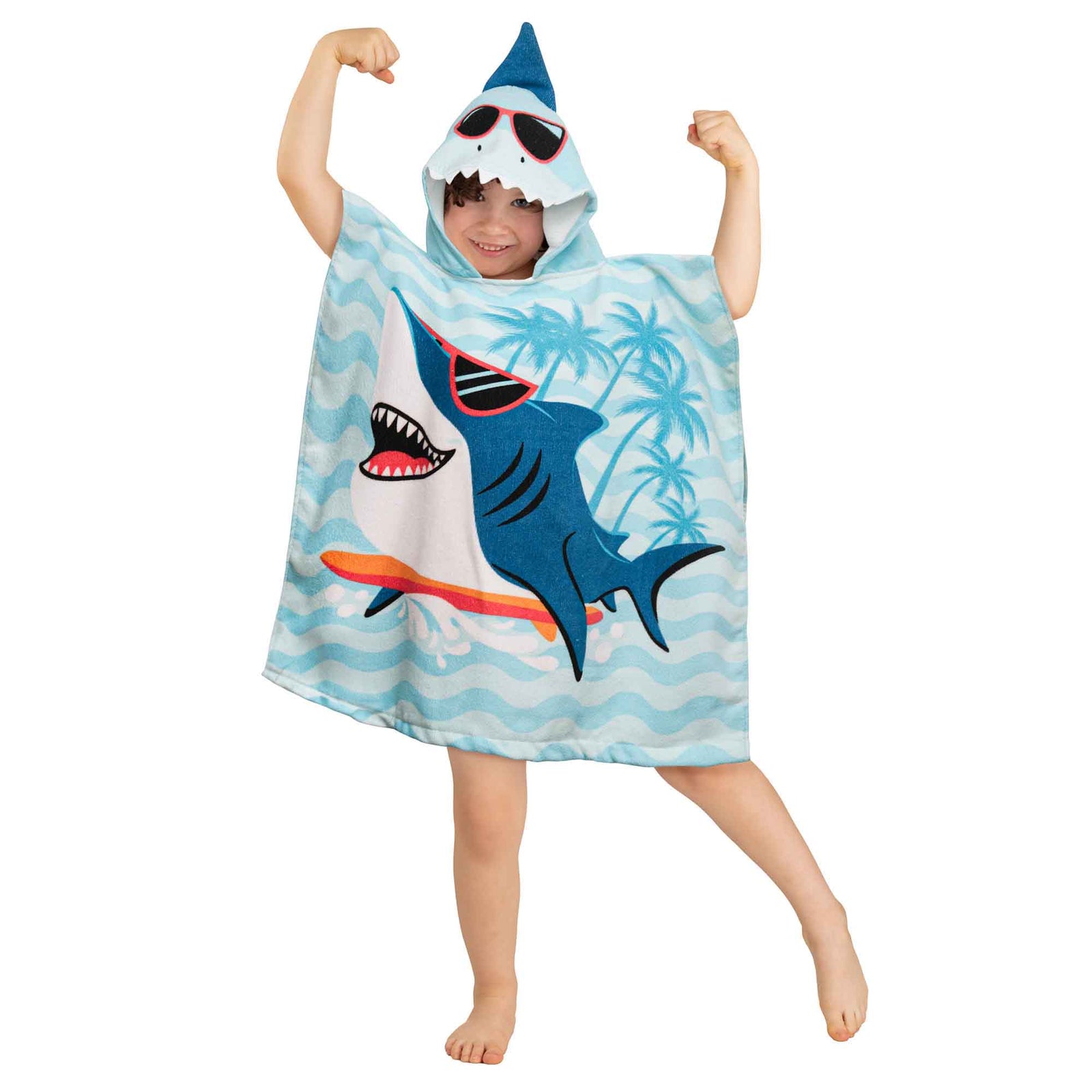 Serviette à capuchon pour enfants, 23,5'' x 47'' (requin)