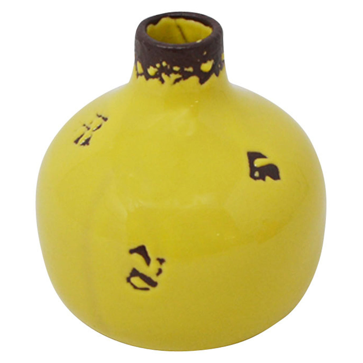 Vase décoratif, jaune (2,75" x 2,75")