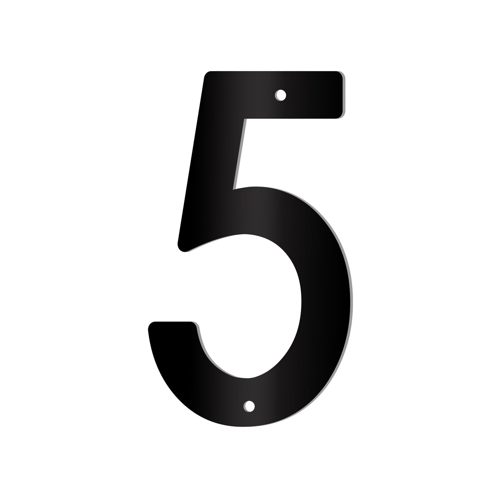 Chiffre percé de 5’’en plexiglas, #5 (noir)