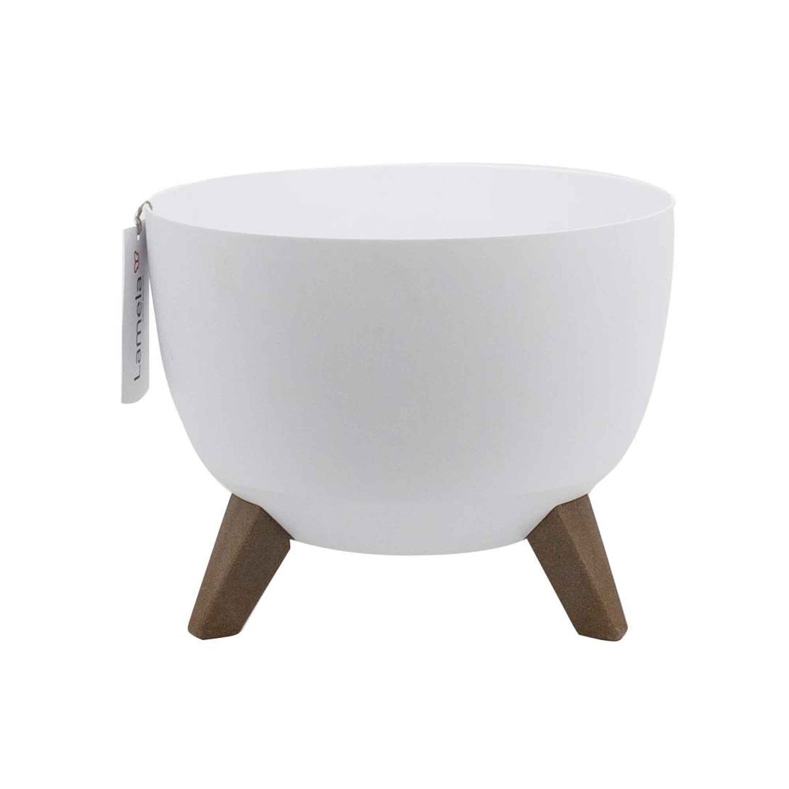 Jardinière Roma bol blanc sur pattes, 16" x 10"