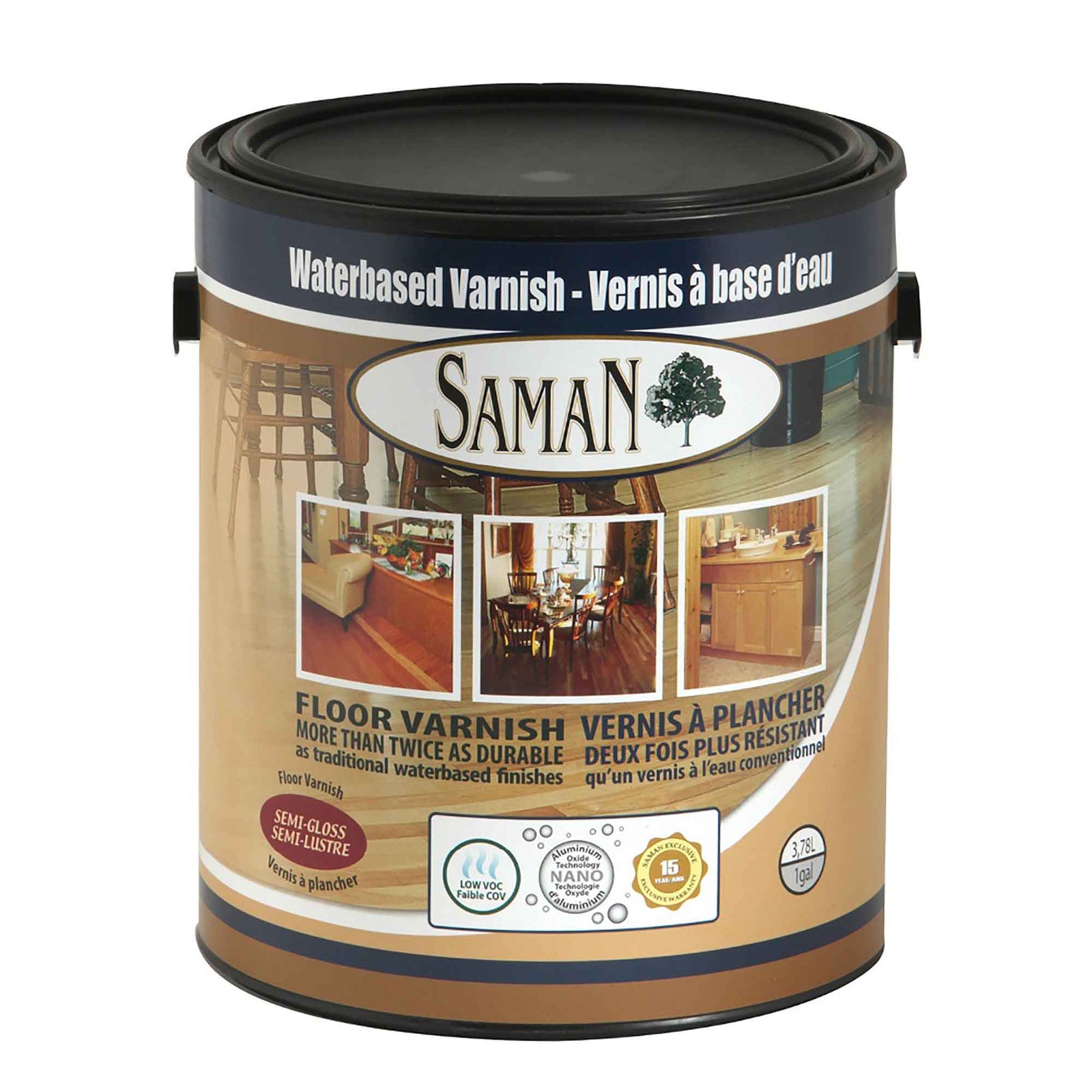 Vernis à base d'eau semi-lustré, 3,78 L   