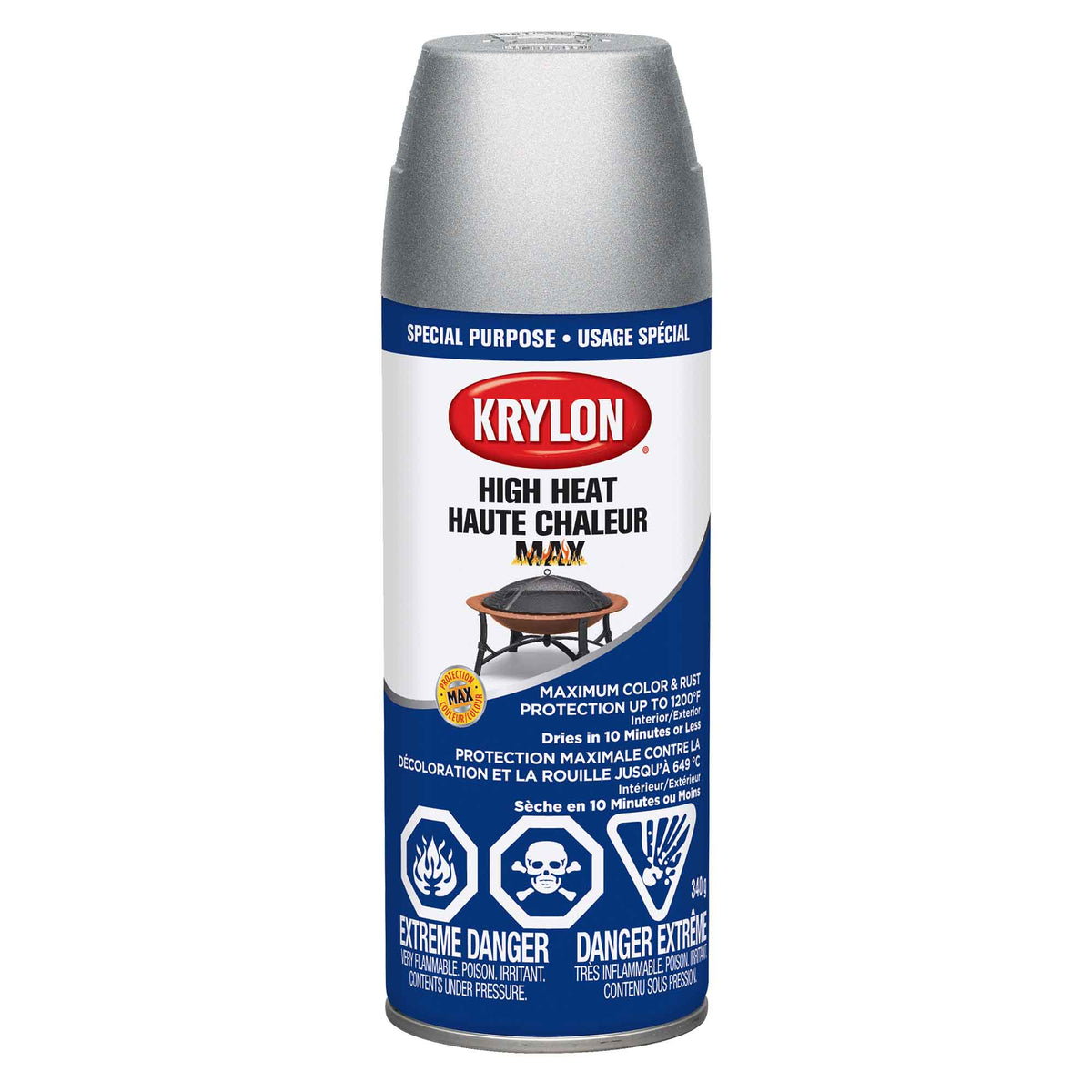Krylon aérosol haute chaleur Max aluminium, 340 g