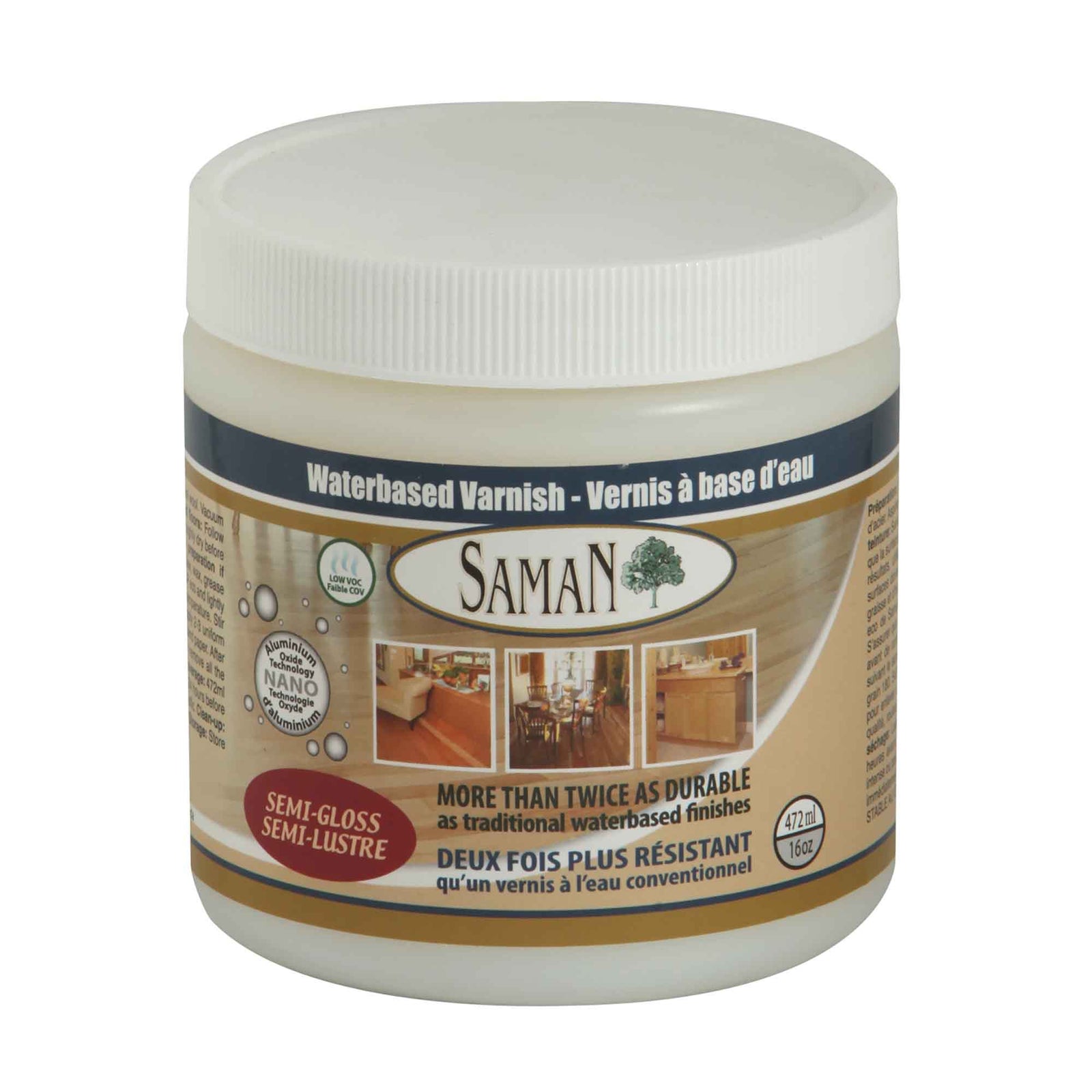 Vernis à base d'eau semi-lustré, 472 ml   