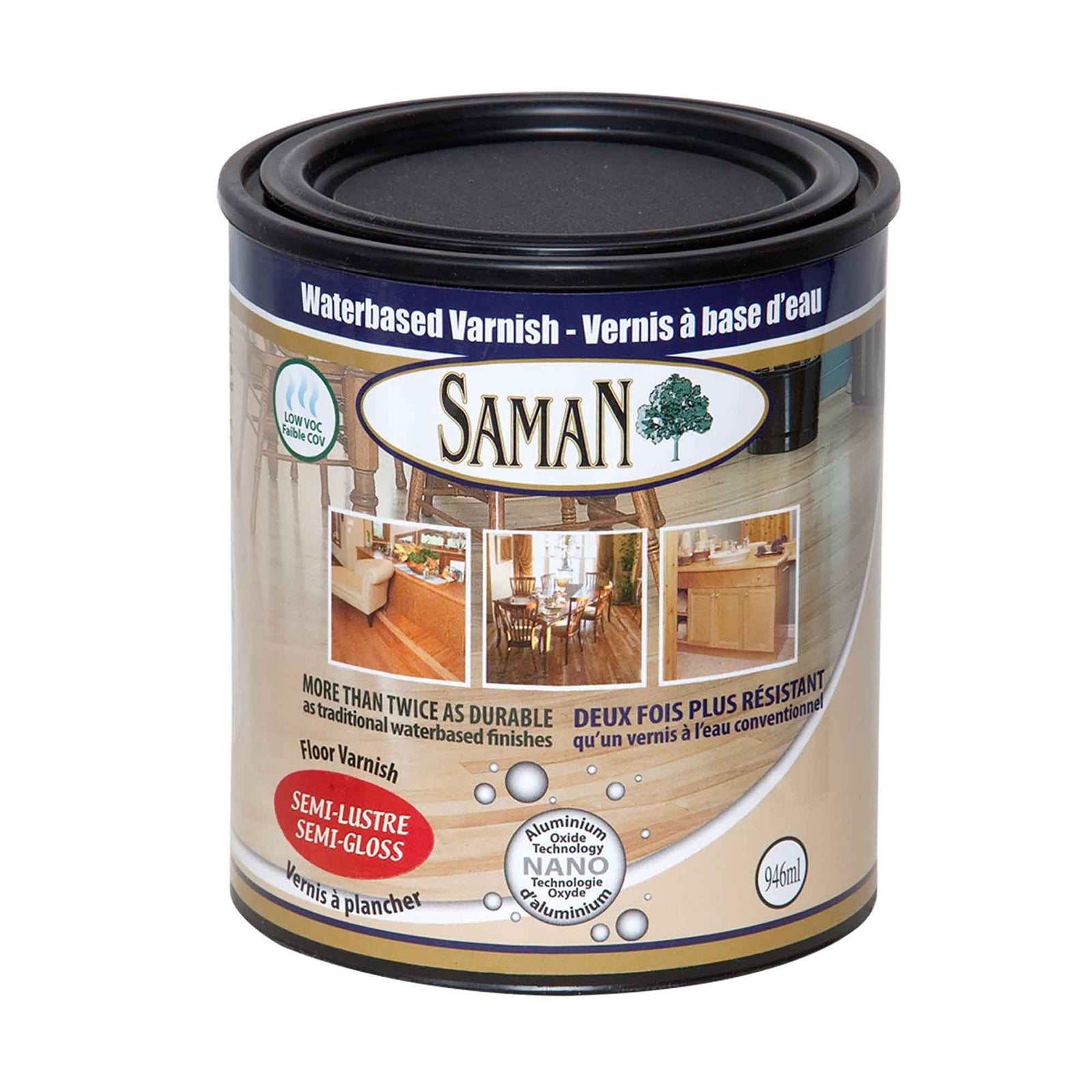 Vernis à base d'eau semi-lustré, 946 ml   