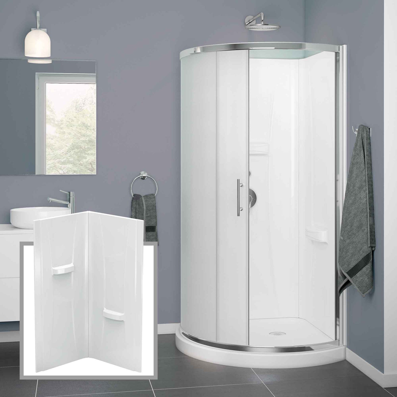 Mures de douche Himalia en acrylique, 38"