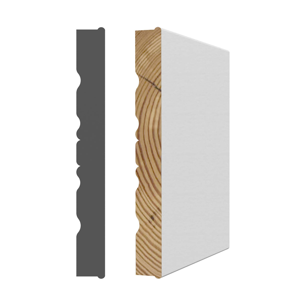 Bâti de porte en pin jointé avec apprêt blanc 9/16&#39;&#39; x 4&#39;-9/16&#39;&#39; x 81&#39;-5/8&#39;&#39;