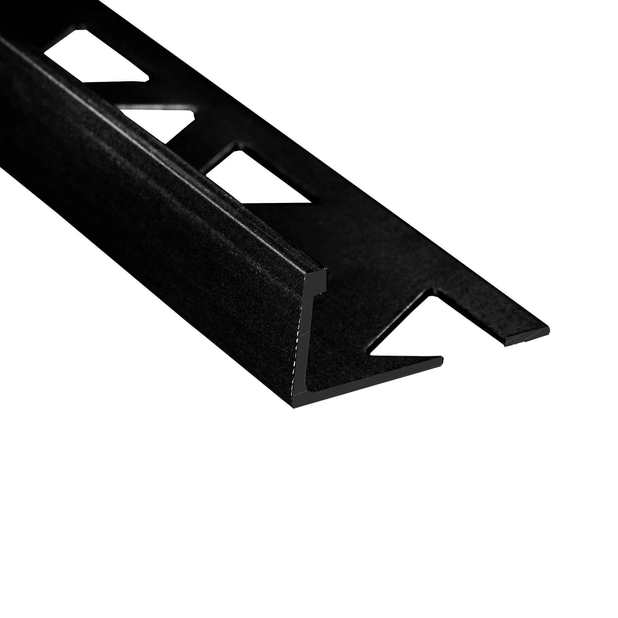 Bordure de carrelage plate noir, 1/2" x 8'