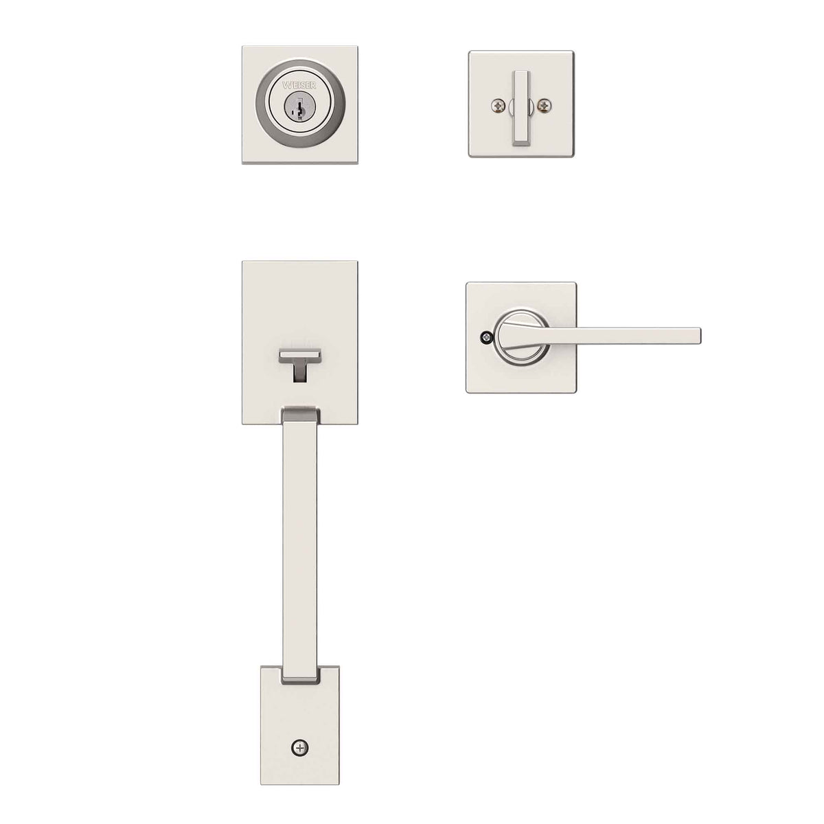 Clenche d’entrée Amador avec levier Casey et SmartKey, nickel satiné