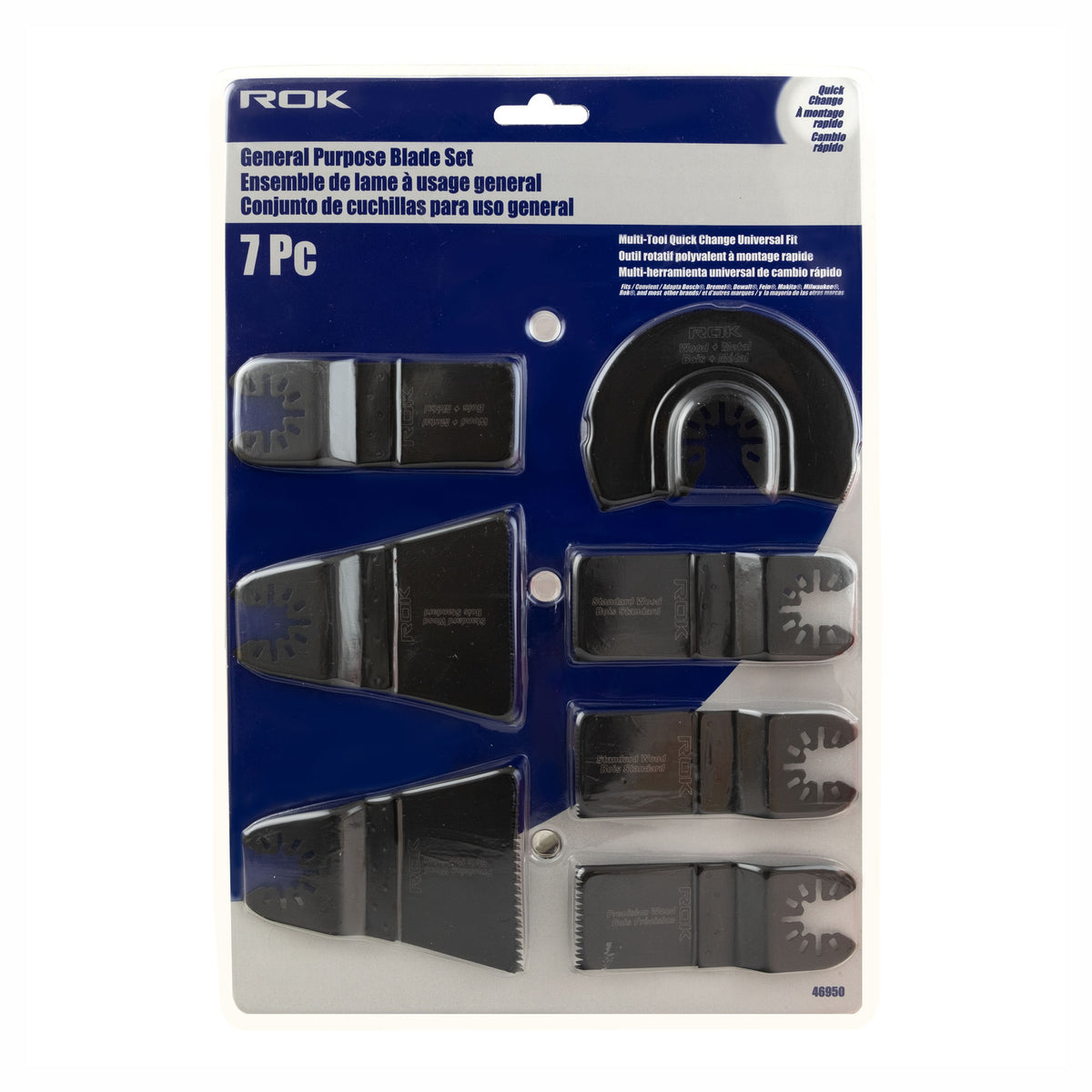Ensemble de lames à usage général pour outil oscillant, 7 pièces