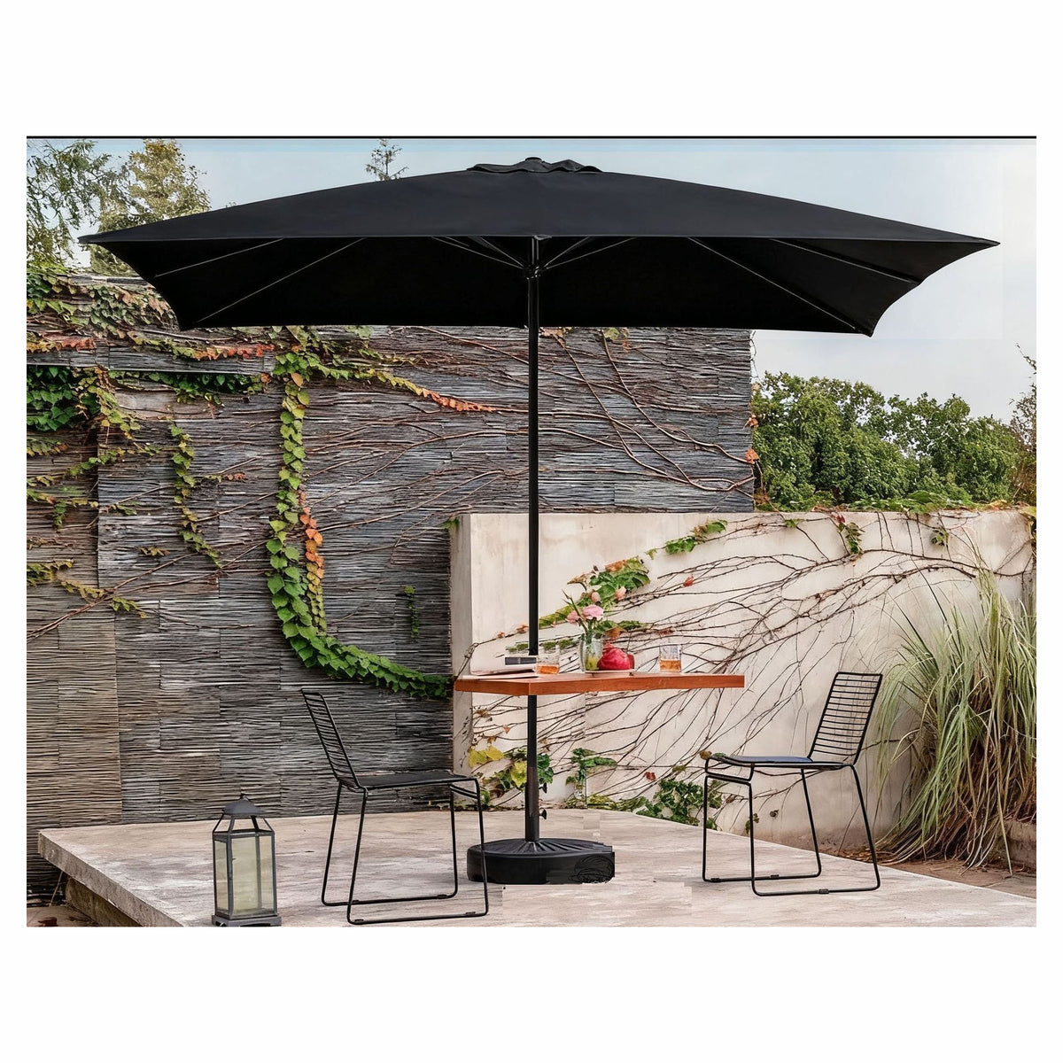 Parasol de marché en aluminium rectangulaire, 10' x 6,5' (anthracite)