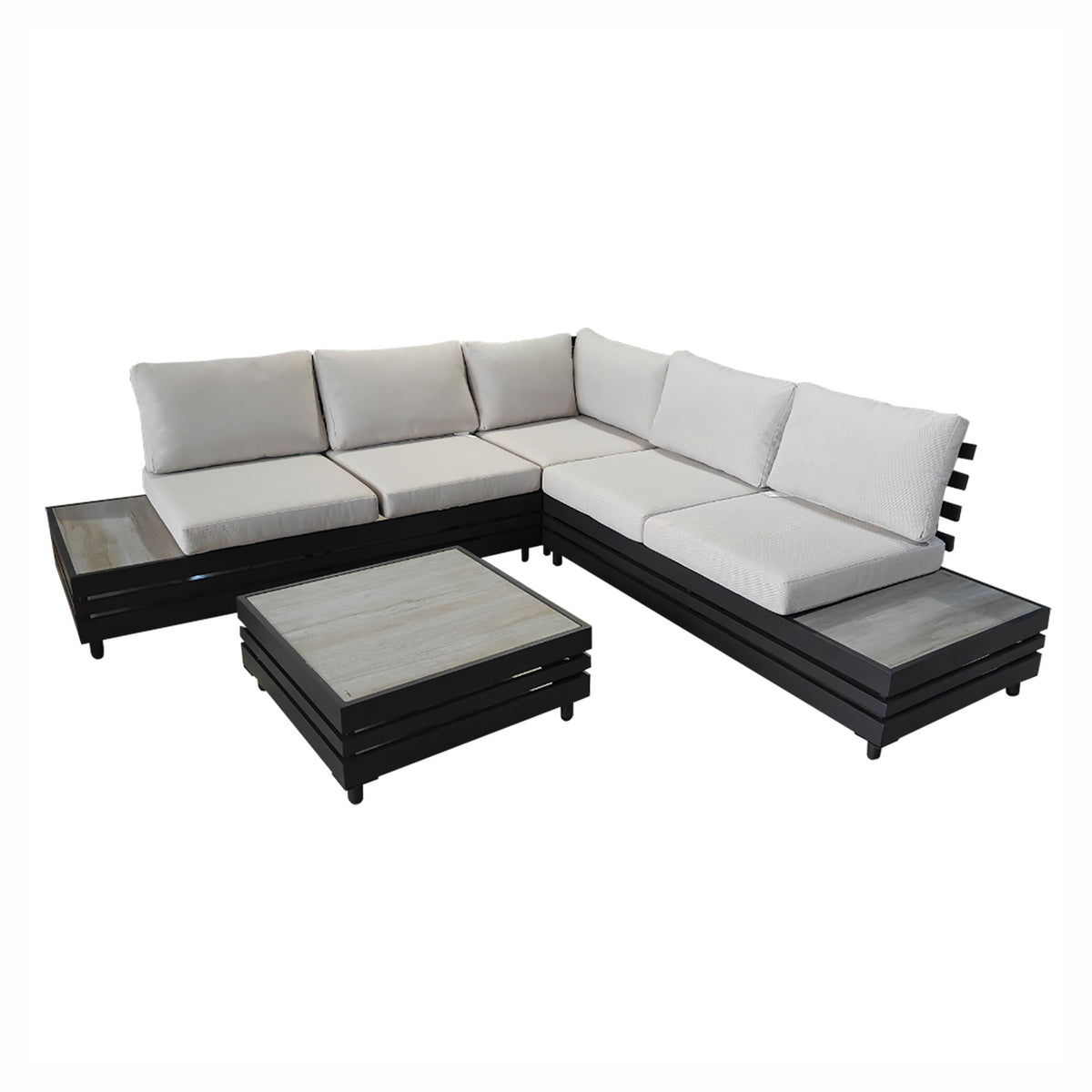 Ensemble patio sectionnel en aluminium Antigua, 4 morceaux