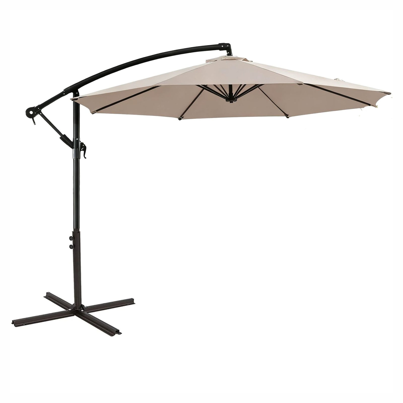 Parasol excentré haut de gamme de 10', taupe