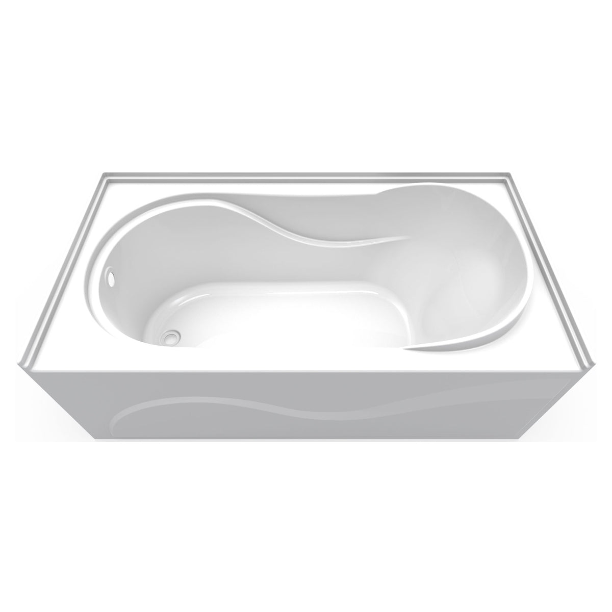 Baignoire ergonomique avec jupe Nova, 60'' x 32'' (drain à gauche)