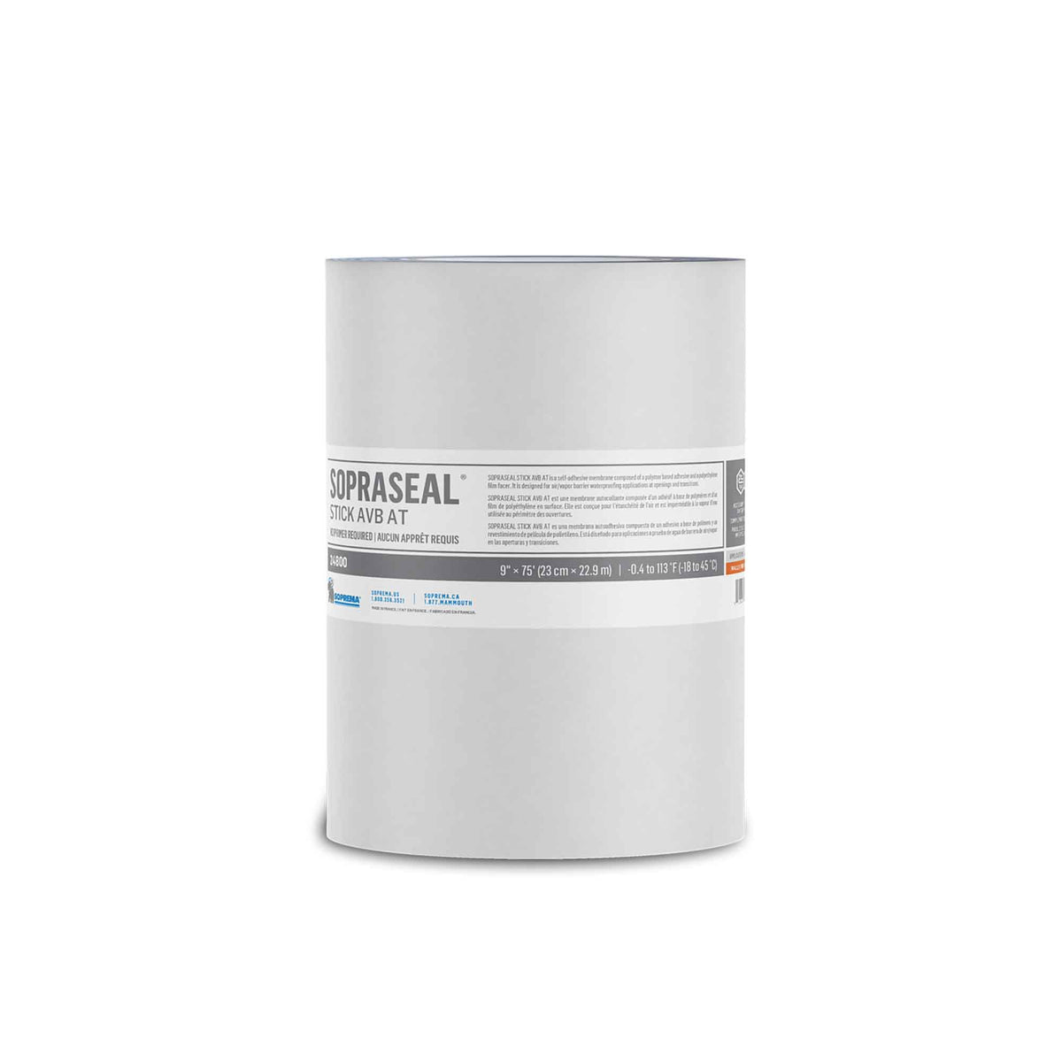 Membrane pare-air et pare-vapeur SOPRASEAL STICK AVB AT, 9" x 75'