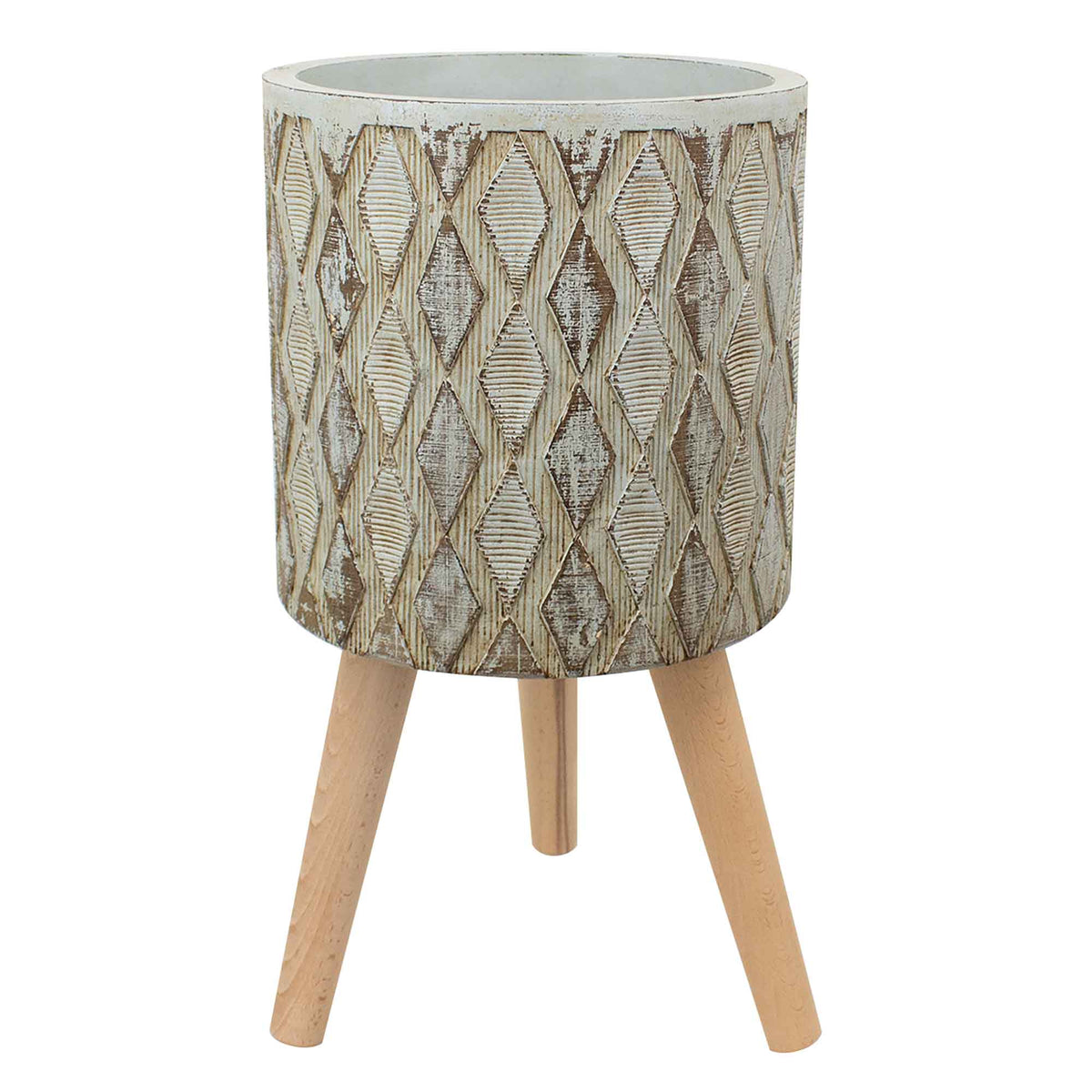 Jardinière sur pattes MGO gris et brun, 12'' x 12''