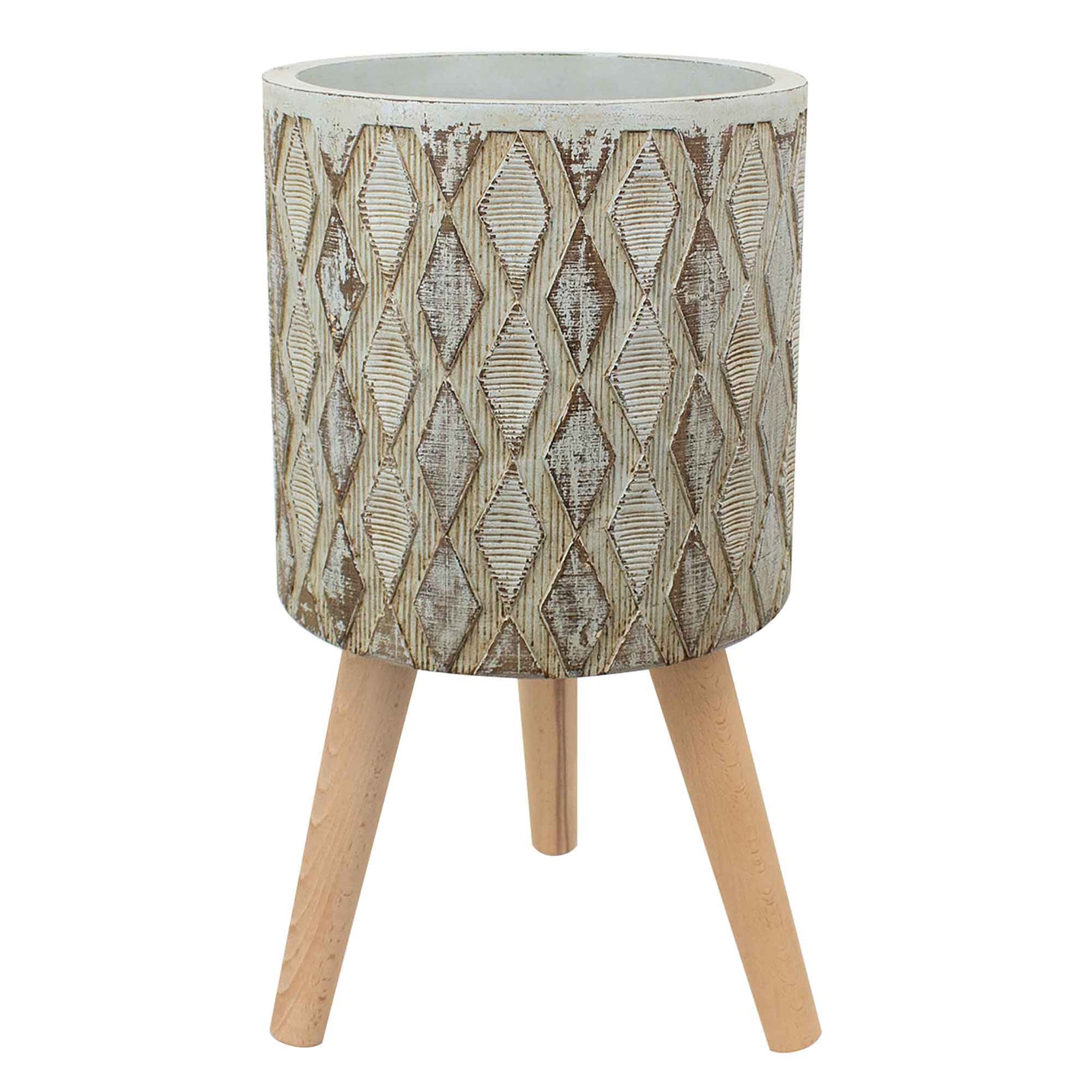 Jardinière sur pattes MGO gris et brun, 12'' x 12''