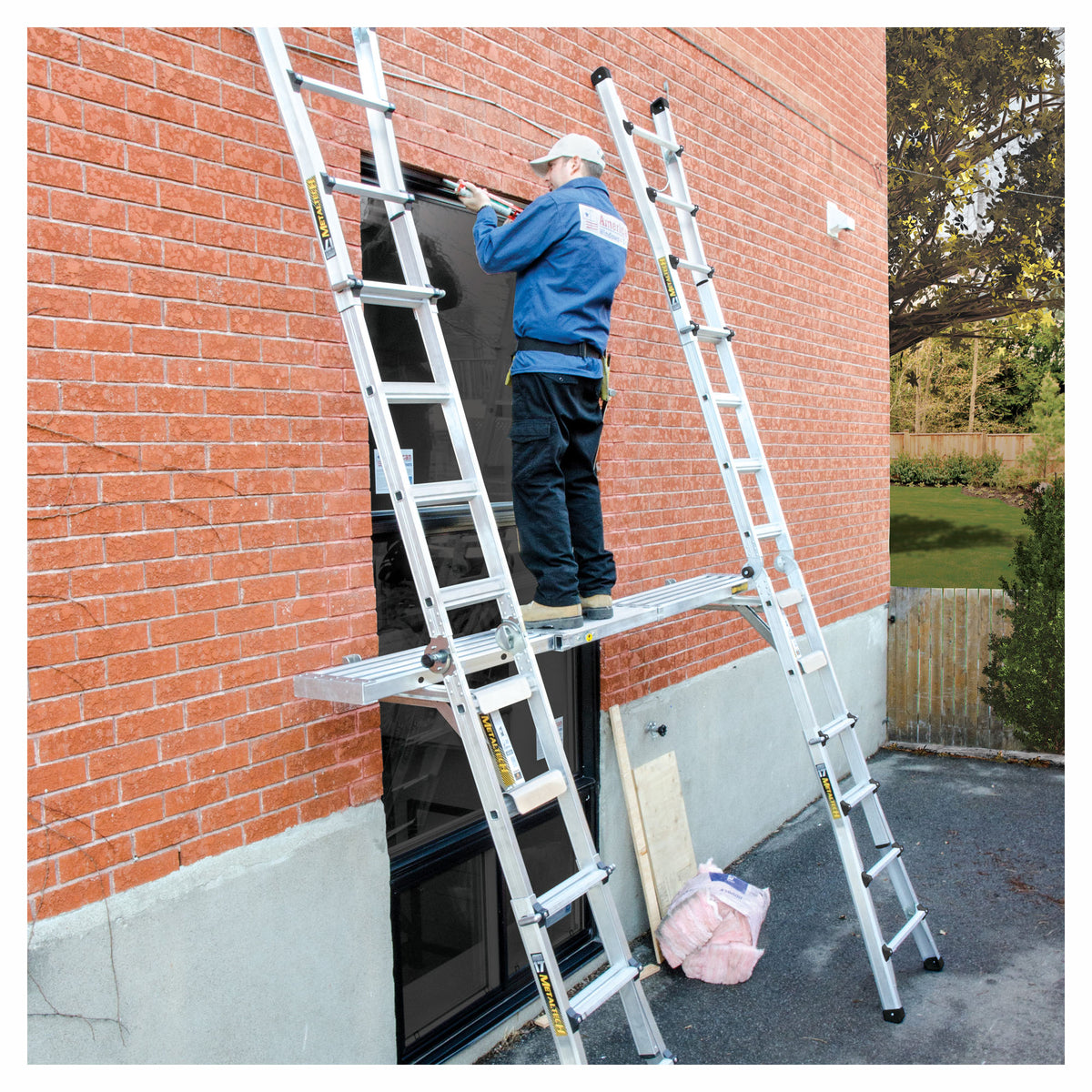 Plateforme extensible et ajustable en aluminium pour escabeaux, 8' à 13'