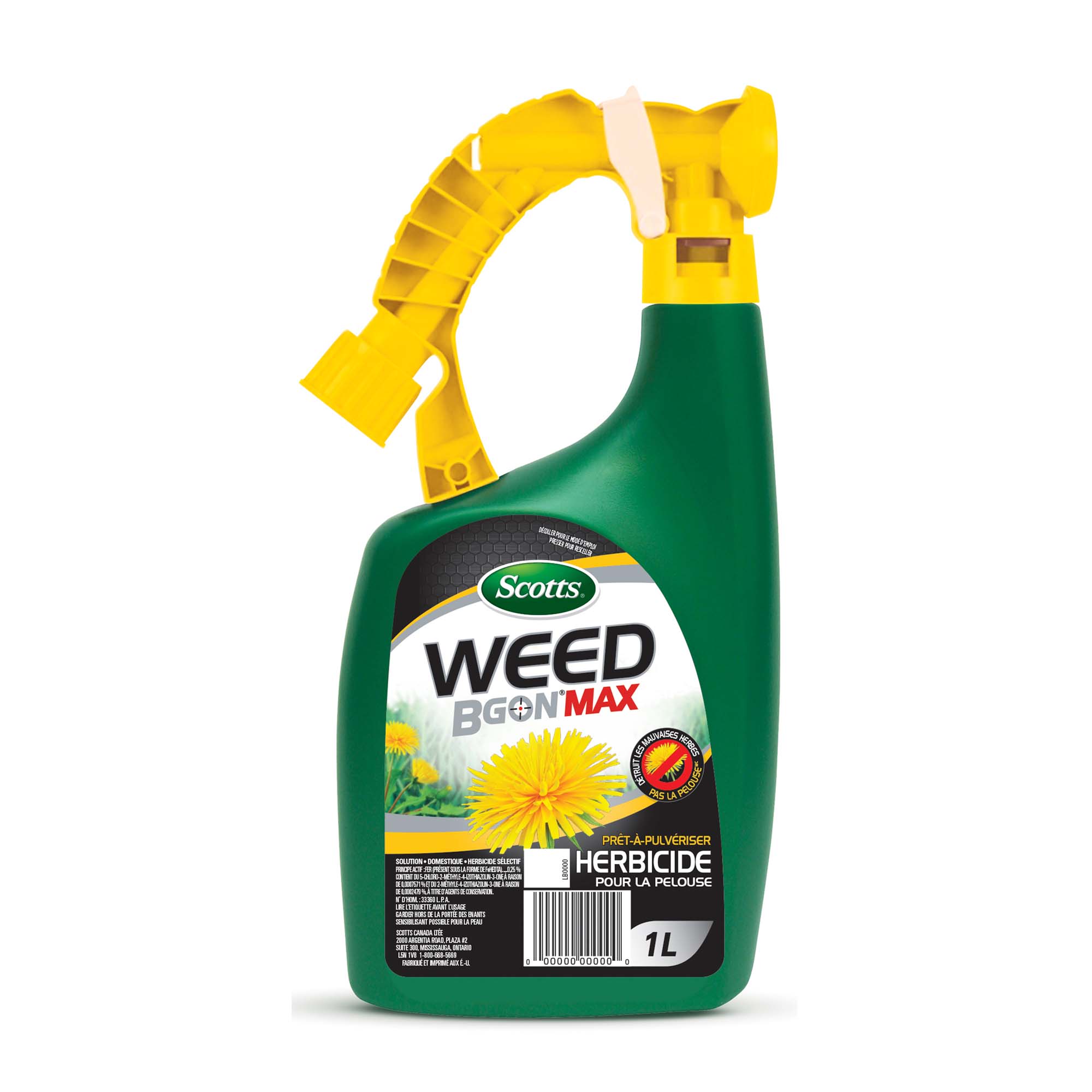 Herbicide prêt à pulvériser pour la pelouse Weed B Gon Max, 1 L