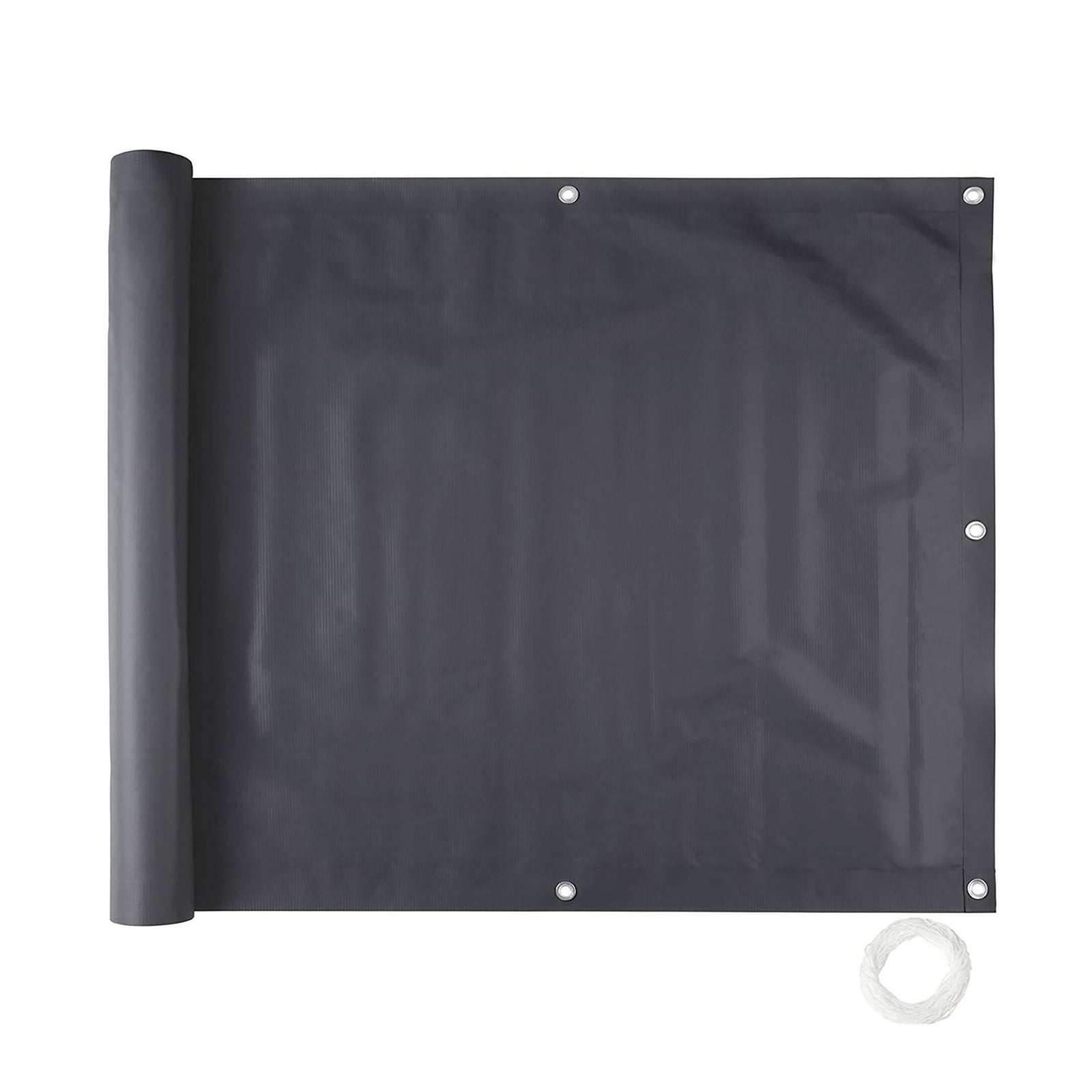 Toile d'intimité pour balcon de couleur gris foncé, 34" x 15'