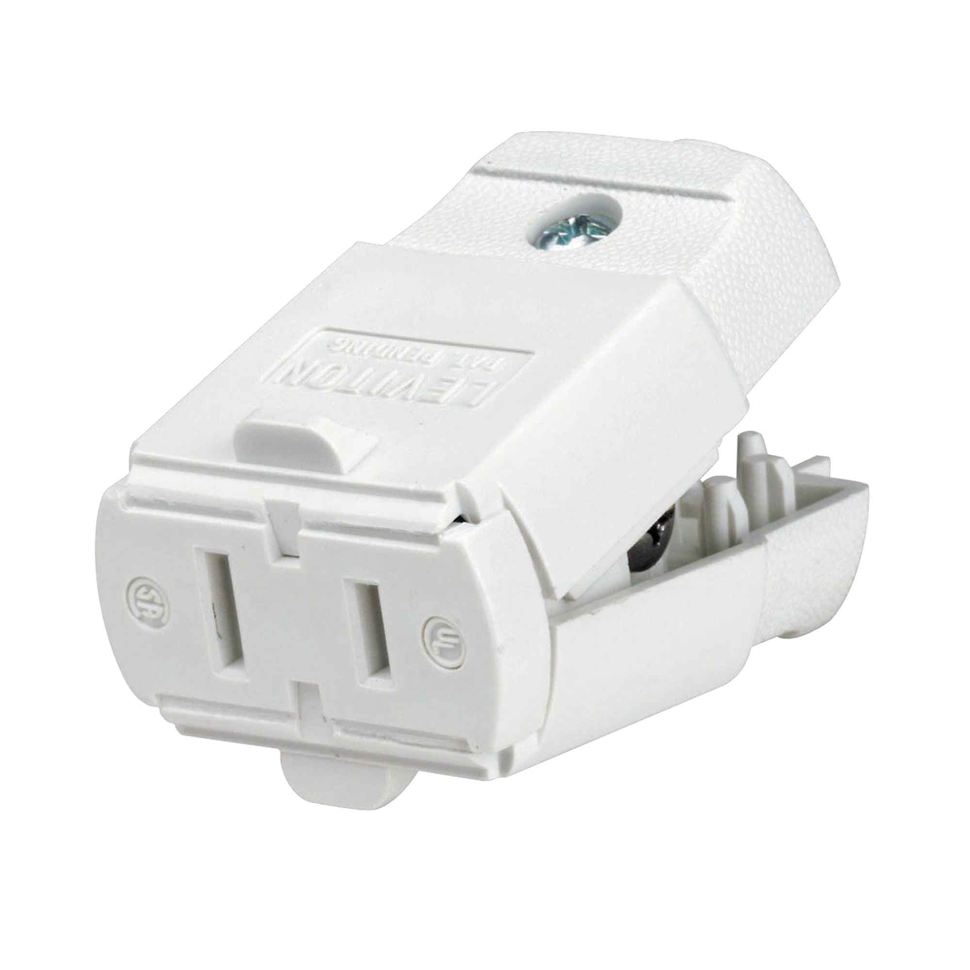 Connecteur bifilaire de 15 A / 125 V à 2 pôles et à 2 fils, blanc