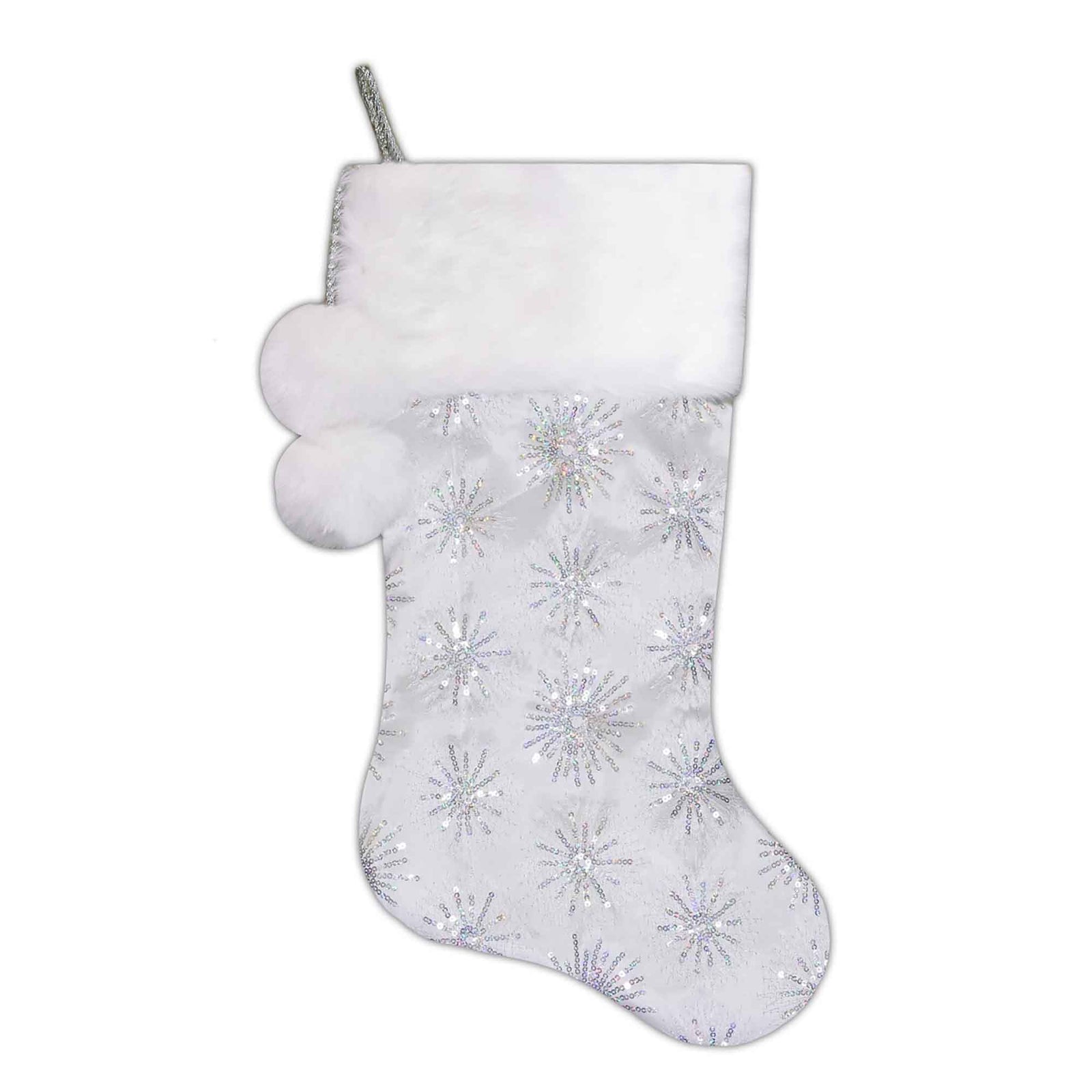 Bas de Noël blanc, 20,5" 