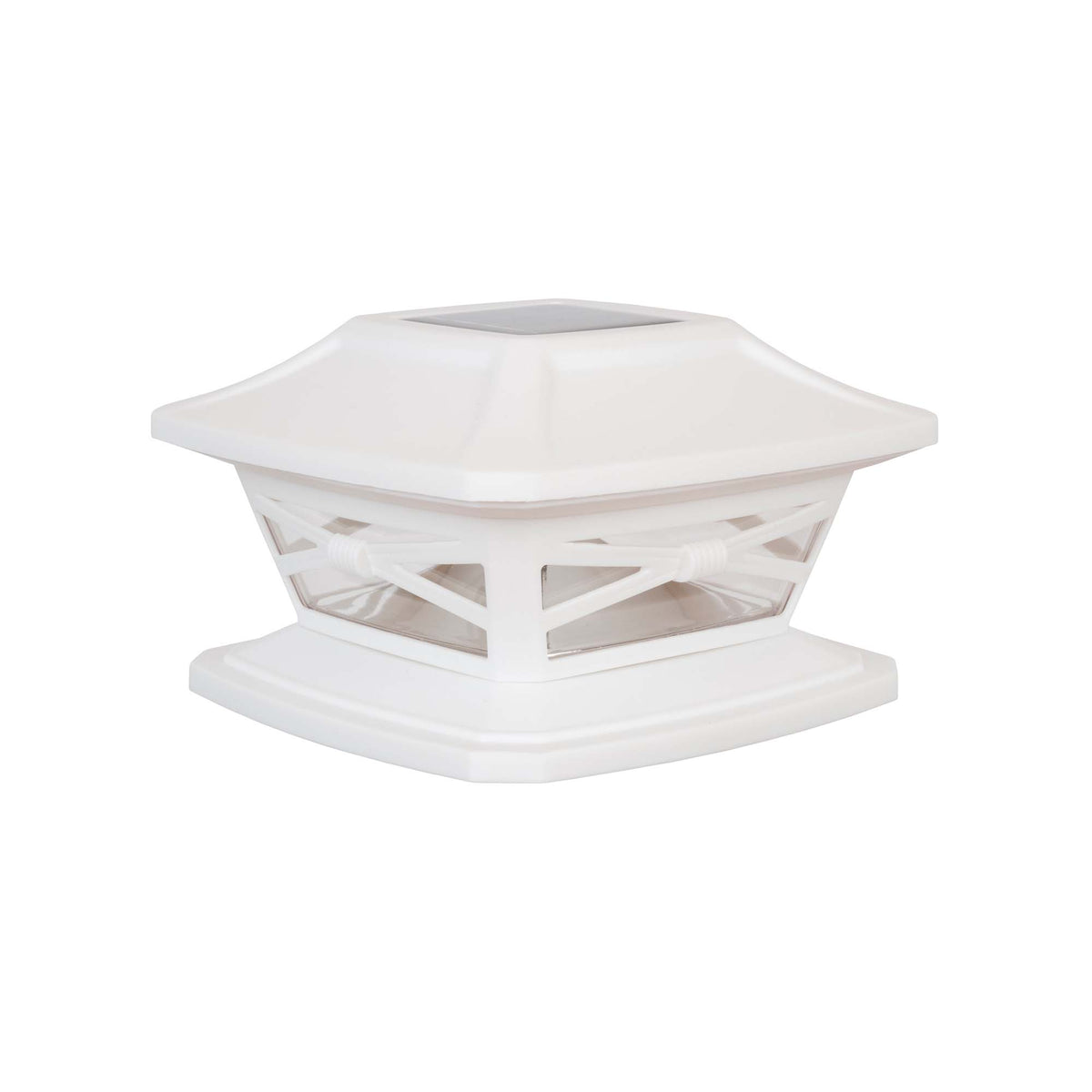 Capuchon solaire à éclairage DEL pour poteau, blanc