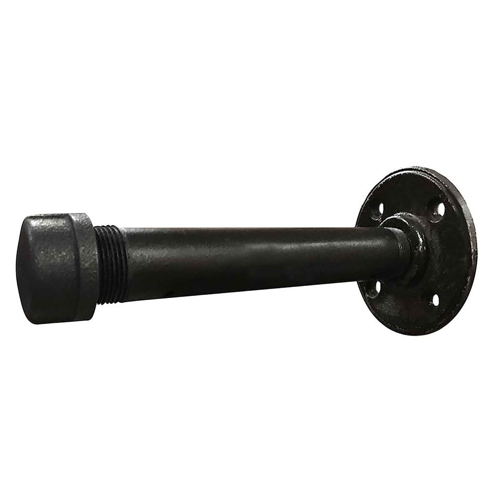 Équerre à tablette en métal noir de style tuyauterie, 6"