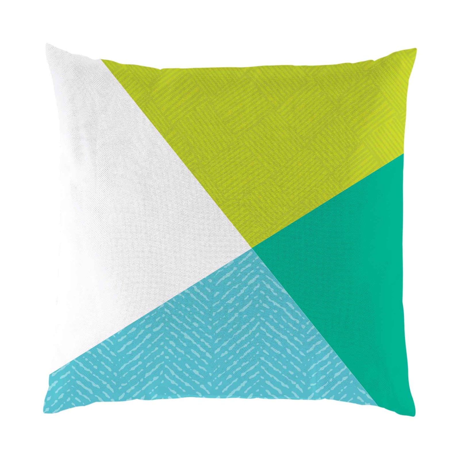 Coussin d'extérieur de 17,7" x 17,7" x 2,5", motif géométrique