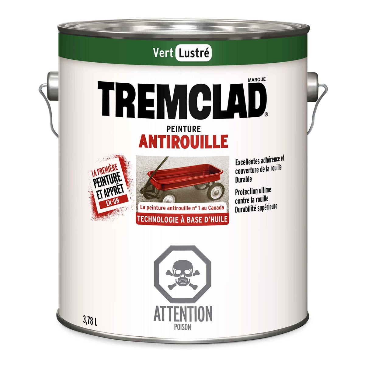 Tremclad peinture antirouille à base d&#39;huile vert lustré, 3,78 L