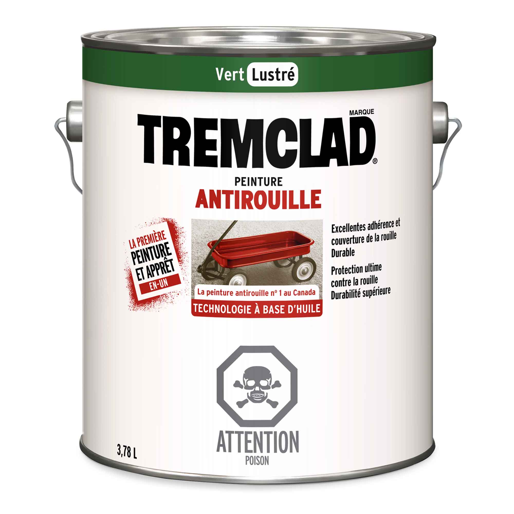 Tremclad peinture antirouille à base d'huile vert lustré, 3,78 L