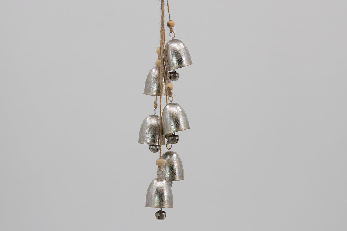 Ornement de cloches en métal argenté, 19''