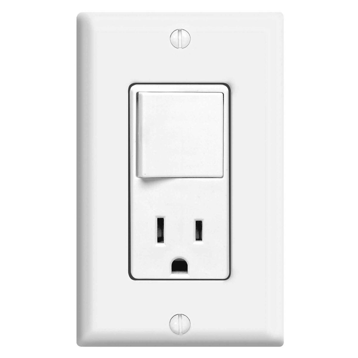 Interrupteur Decora combiné unipolaire en blanc, 15 A / 120 V 