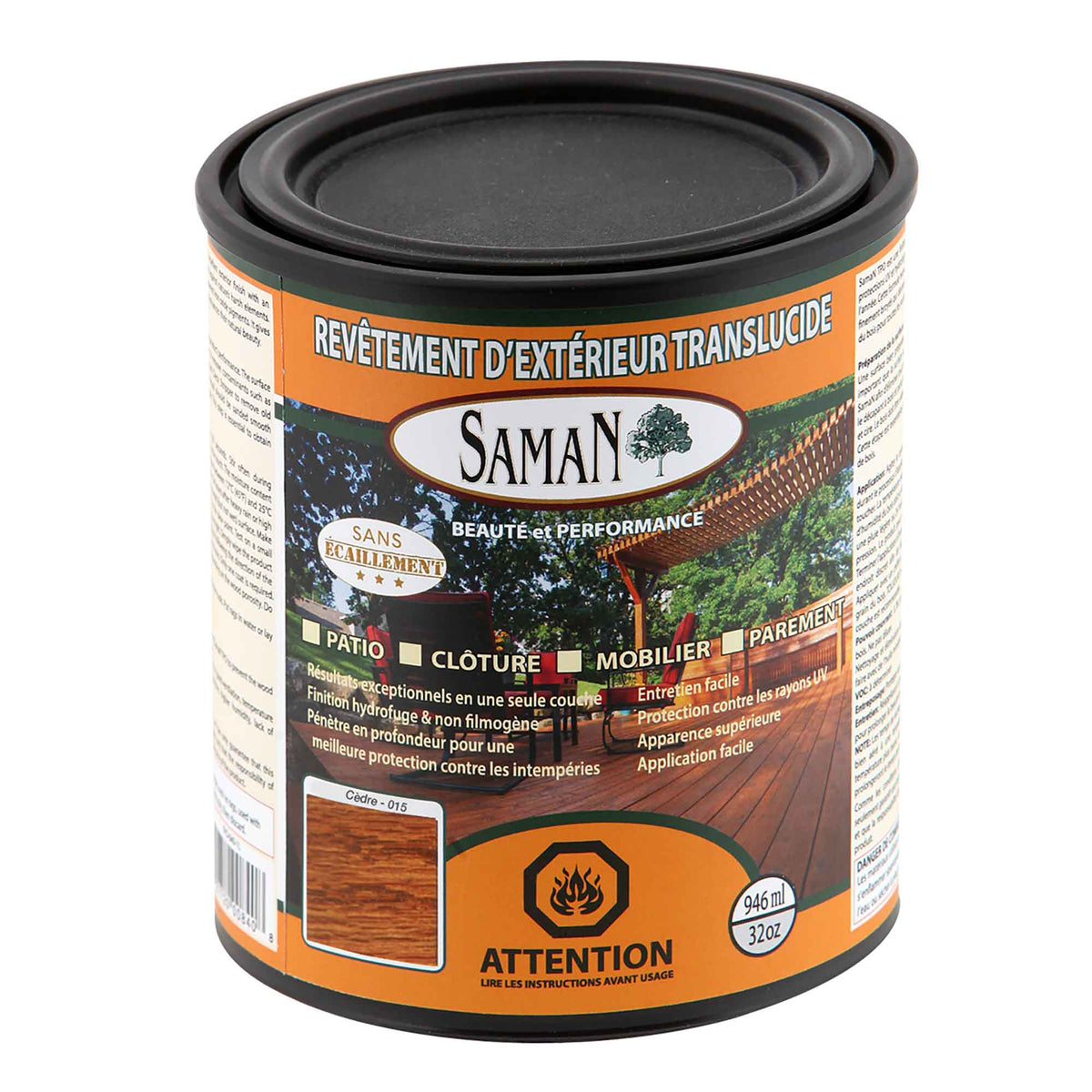 Revêtement d'extérieur translucide Cèdre, 946 ml