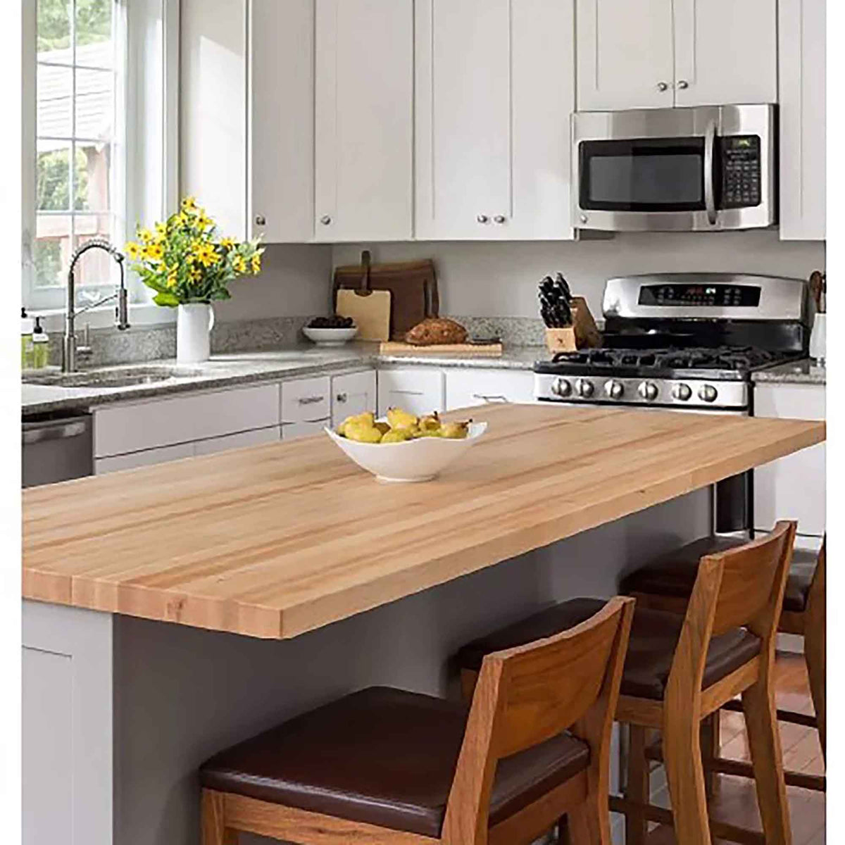 Comptoir de bois en merisier, 72'' x 36'' x 1-1/2''