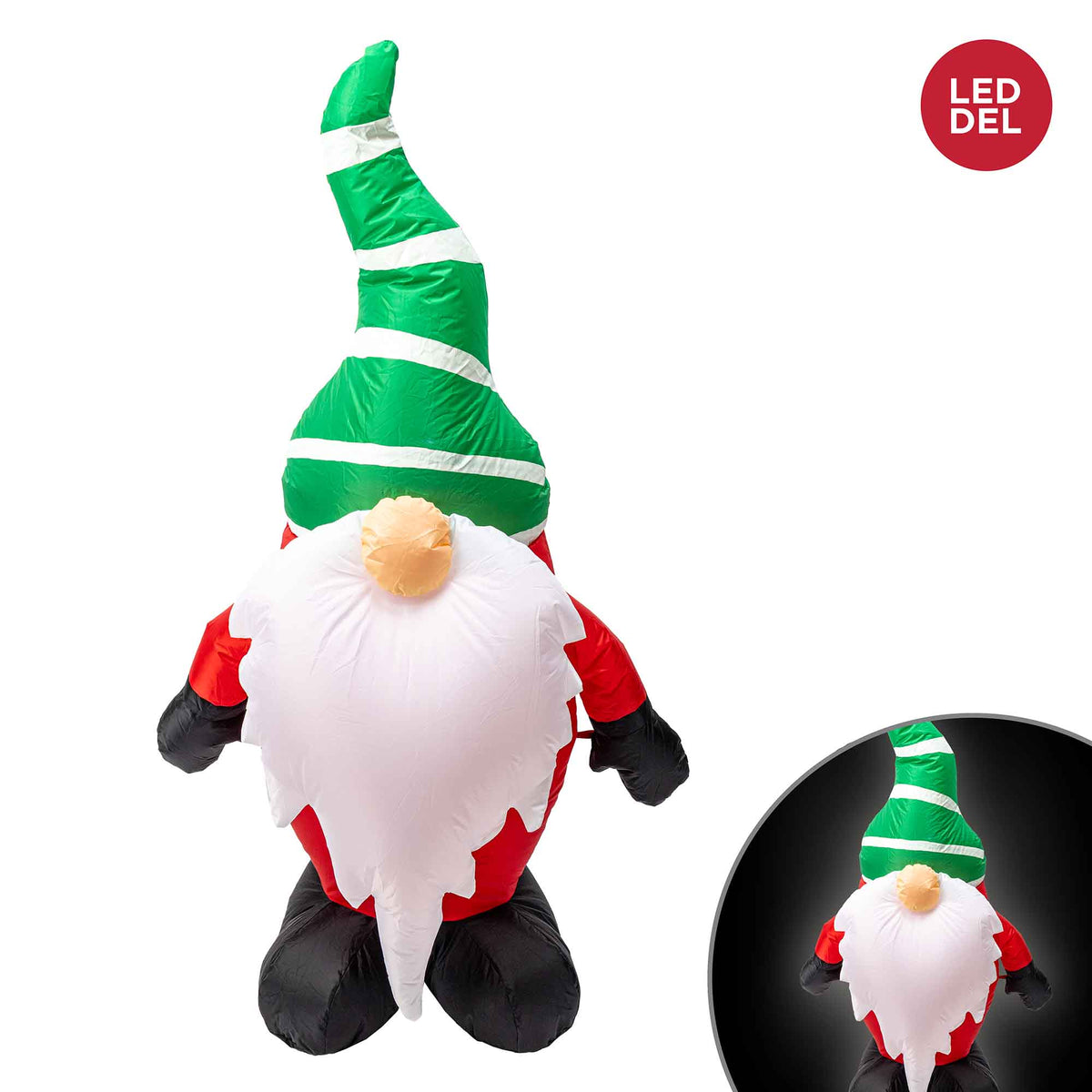 Gnome gonflable et lumineux, 4&#39;