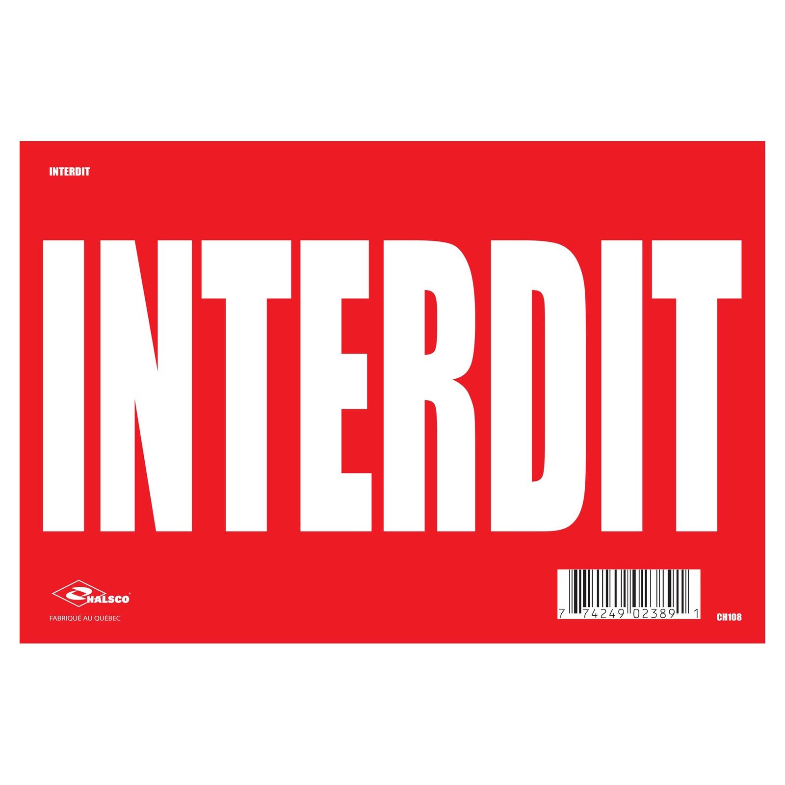 Affiche "Interdit", 8" x 12"