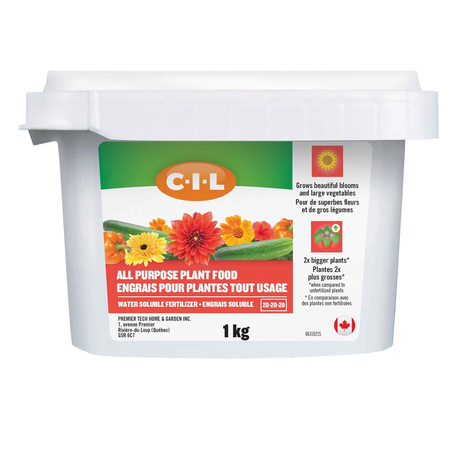 Engrais soluble pour plantes tout usage 20-20-20, 1 kg