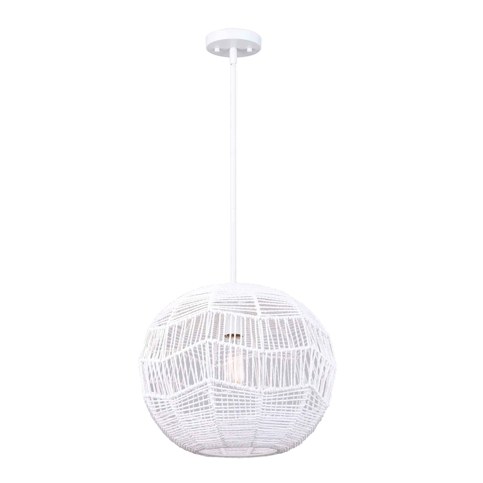 Luminaire suspendu Leona à 1 ampoule, blanc